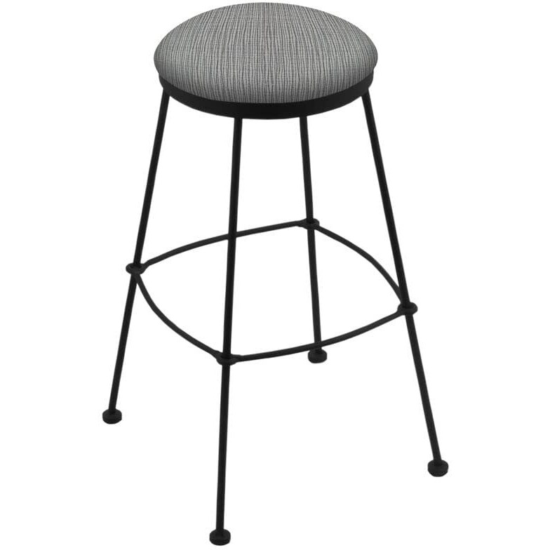 3030 25" Stationary Counter Stool with Black Wrinkle Finish and Graph Alpine Seat