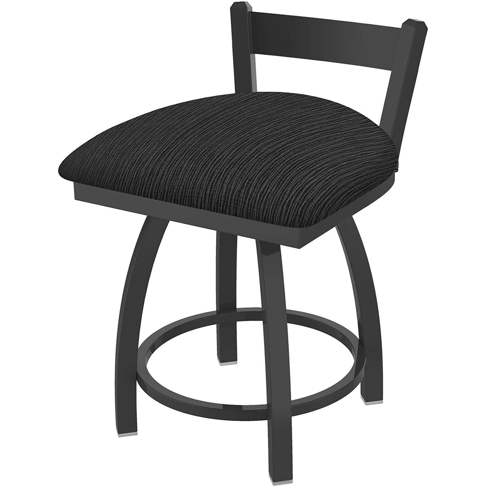821 Catalina 18" Low Back Swivel Vanity Stool with Pewter Finish and Graph Coal Seat