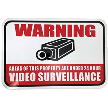Highway Traffic Supply Video Surveillance Security Warning Sign 12 inch x 18 inch 3M Prismatic Engineer Grade Reflective