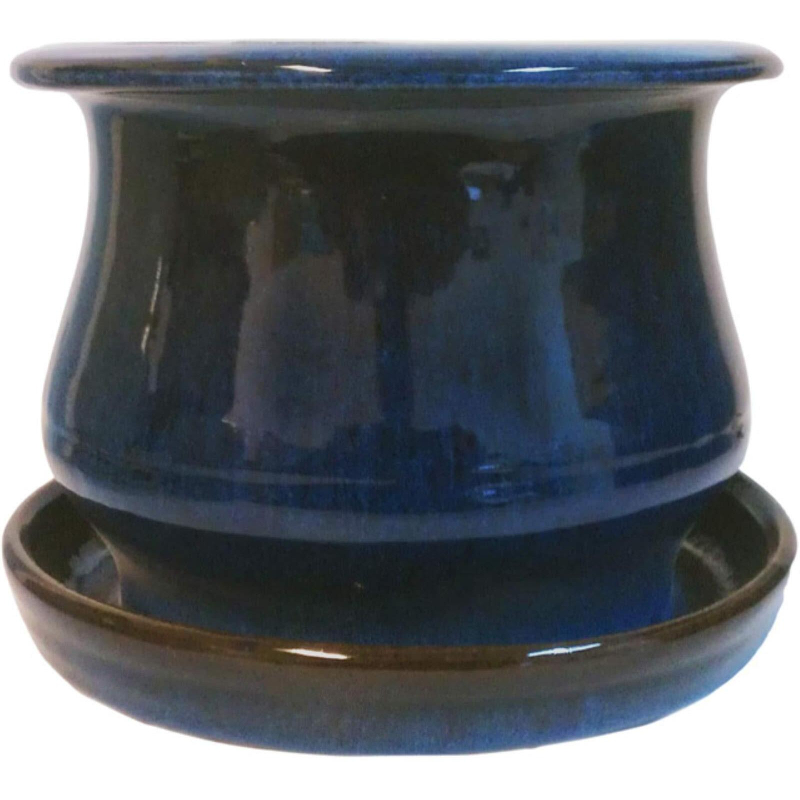 LOW BELL PLANTER 6"" BLUE
