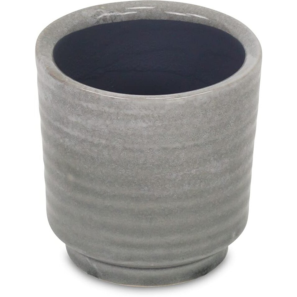 Cheungs Gray Rippled Ceramic Planter