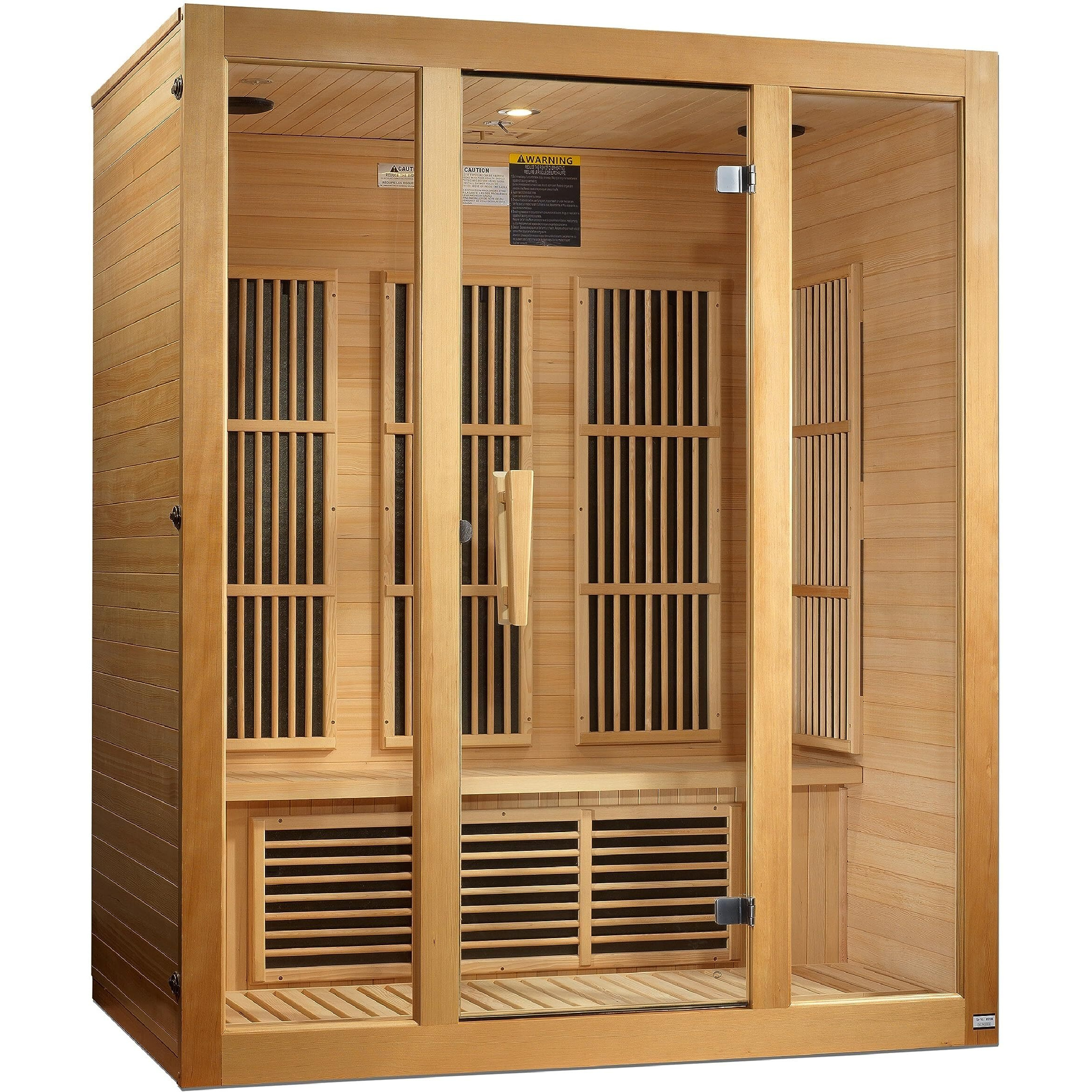 Maxxus Sauna &quotBellevue Edition 3 Per Low EMF FAR Infrared Carbon Canadian Hemlock Sauna