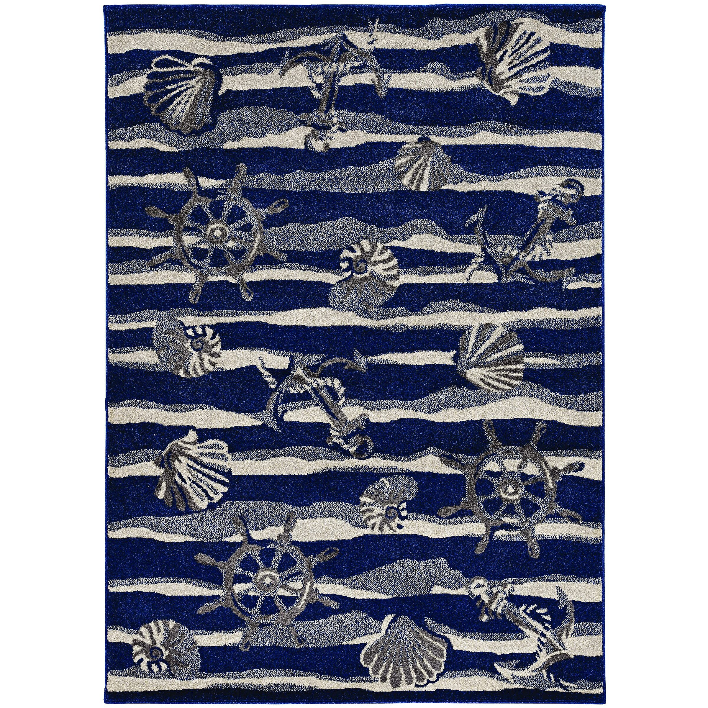 KAS Rugs Lucia Blue Seashore 3 x 4'11 Indoor/Outdoor Accent Rug