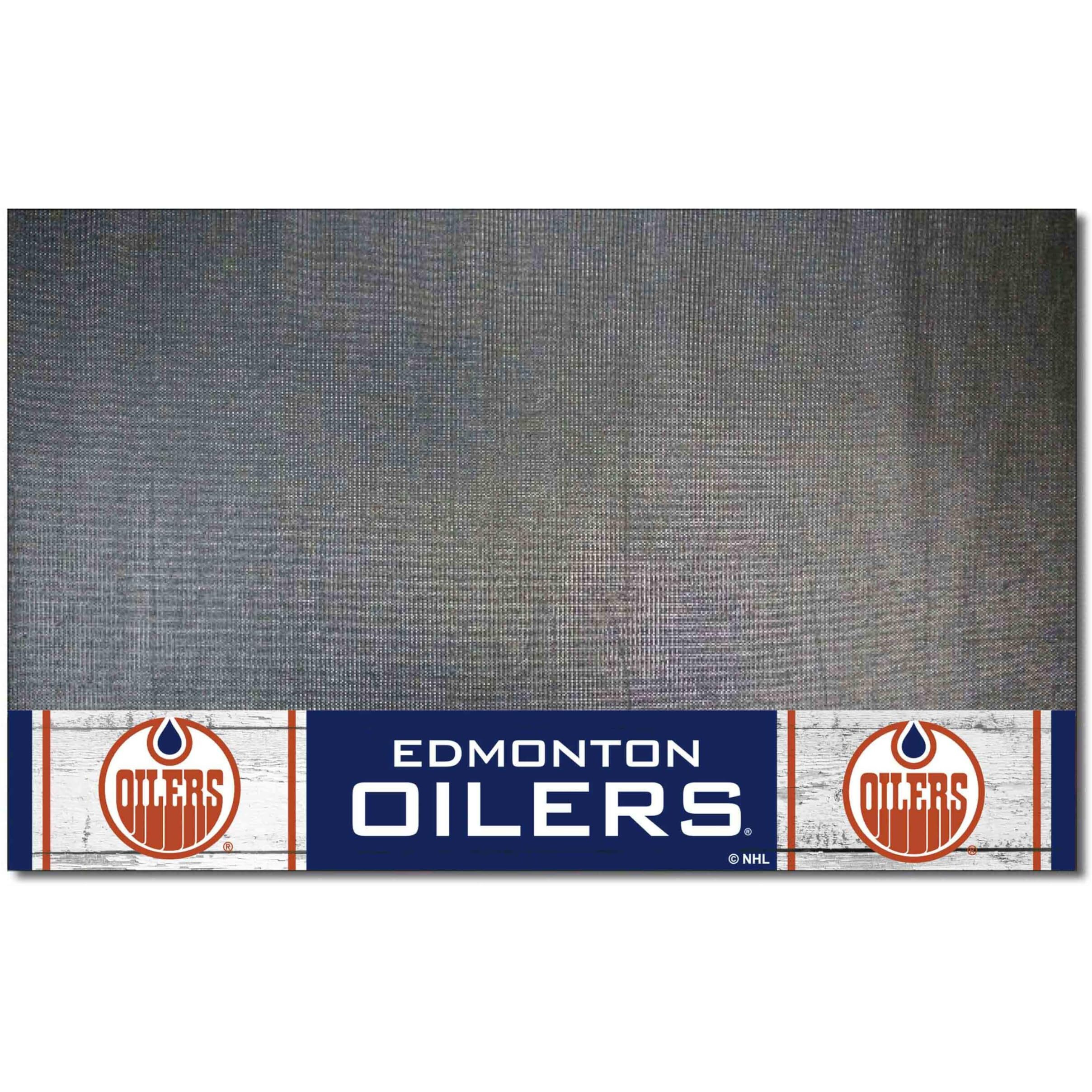 FANMATS 35485 NHL Retro Edmonton Oilers Vinyl Grill Mat - 26in. x 42in.