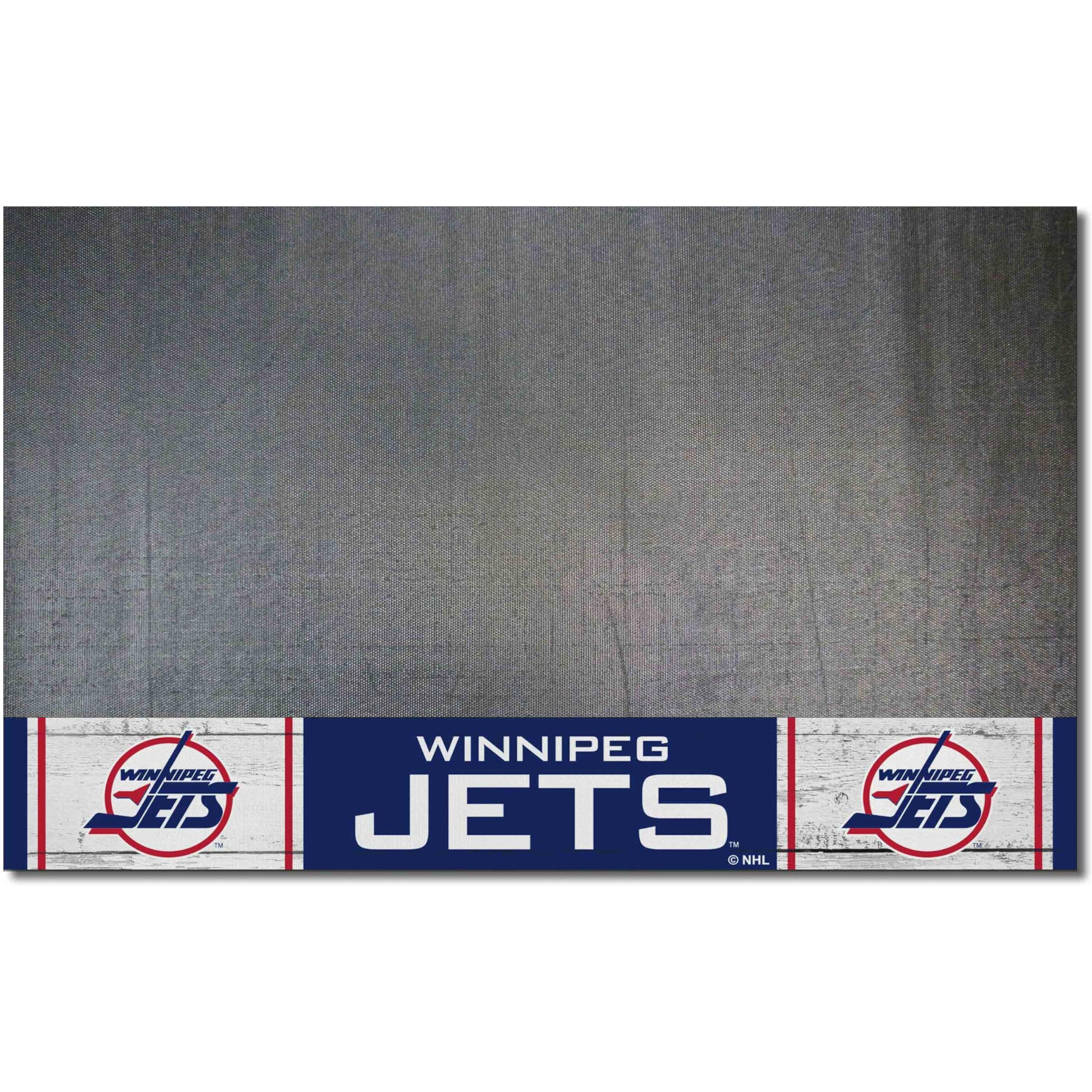 FANMATS 35619 NHL Retro Winnipeg Jets Vinyl Grill Mat - 26in. x 42in.