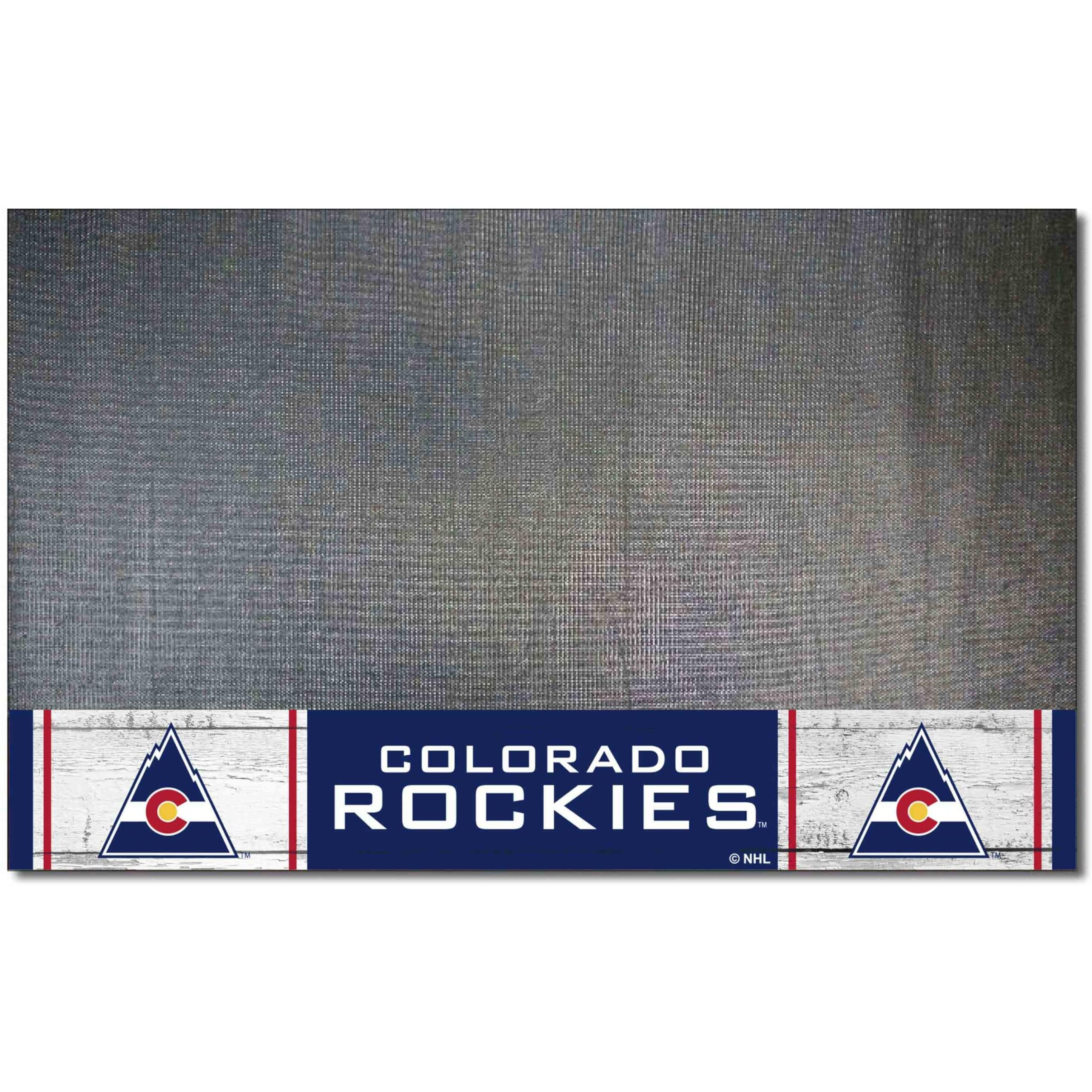 FANMATS 35471 NHL Retro Colorado Rockies Vinyl Grill Mat - 26in. x 42in.