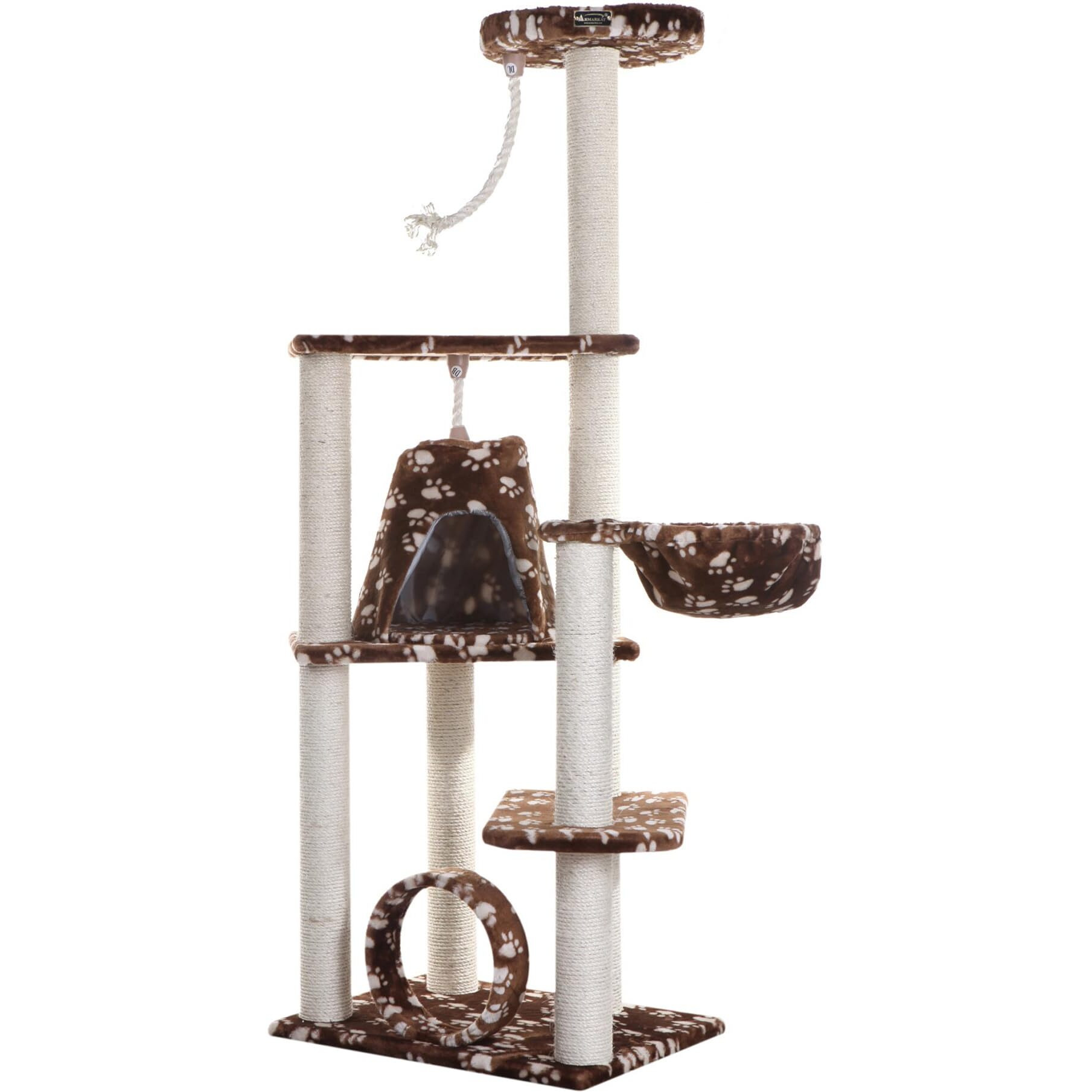 Armarkat Cat Tree Model A6601, Saddle Brwon W/White Paw Print