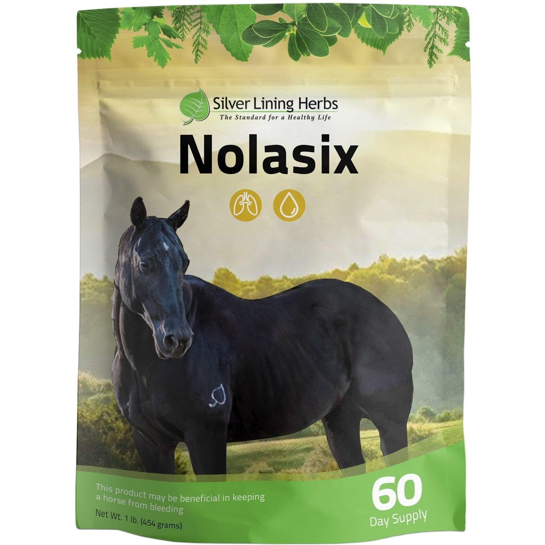 Silver Lining Herbs Nolasix - Natural Herbal Supplement for Horses - Supports Horse's Circulatory System, Vascular System, & Normal Cardiovascular Function - Helps Equine Pulmonary Health - 1 lb