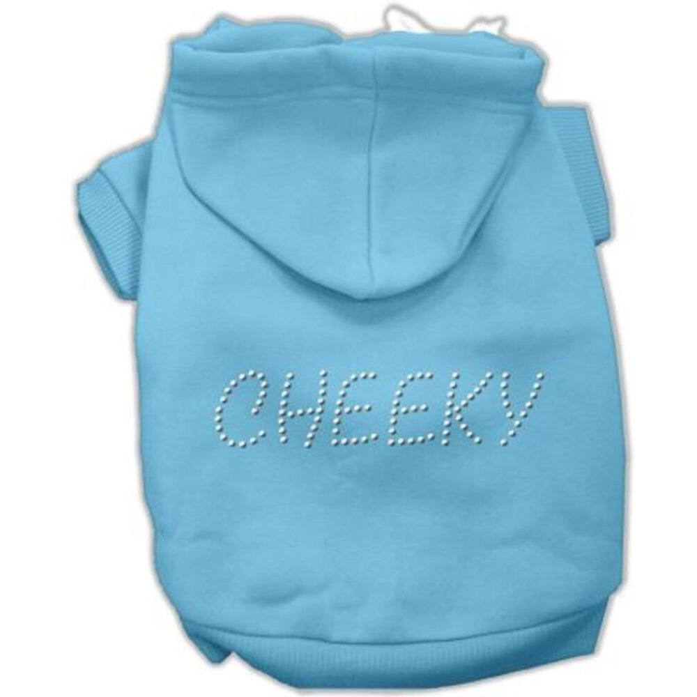 Pet, Dog & Cat Hoodie Rhinestone, &quotCheeky" Baby Blue SM (3-6 lbs.)