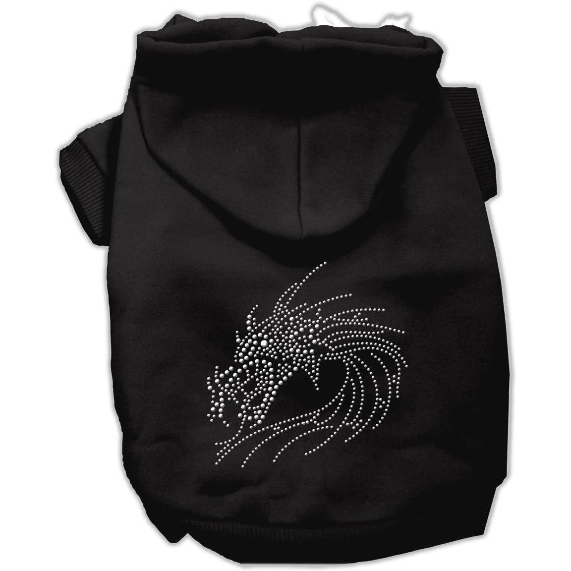 Pet, Dog & Cat Hoodie Rhinestone, &quotDragon" Black LG (10-14 lbs.)