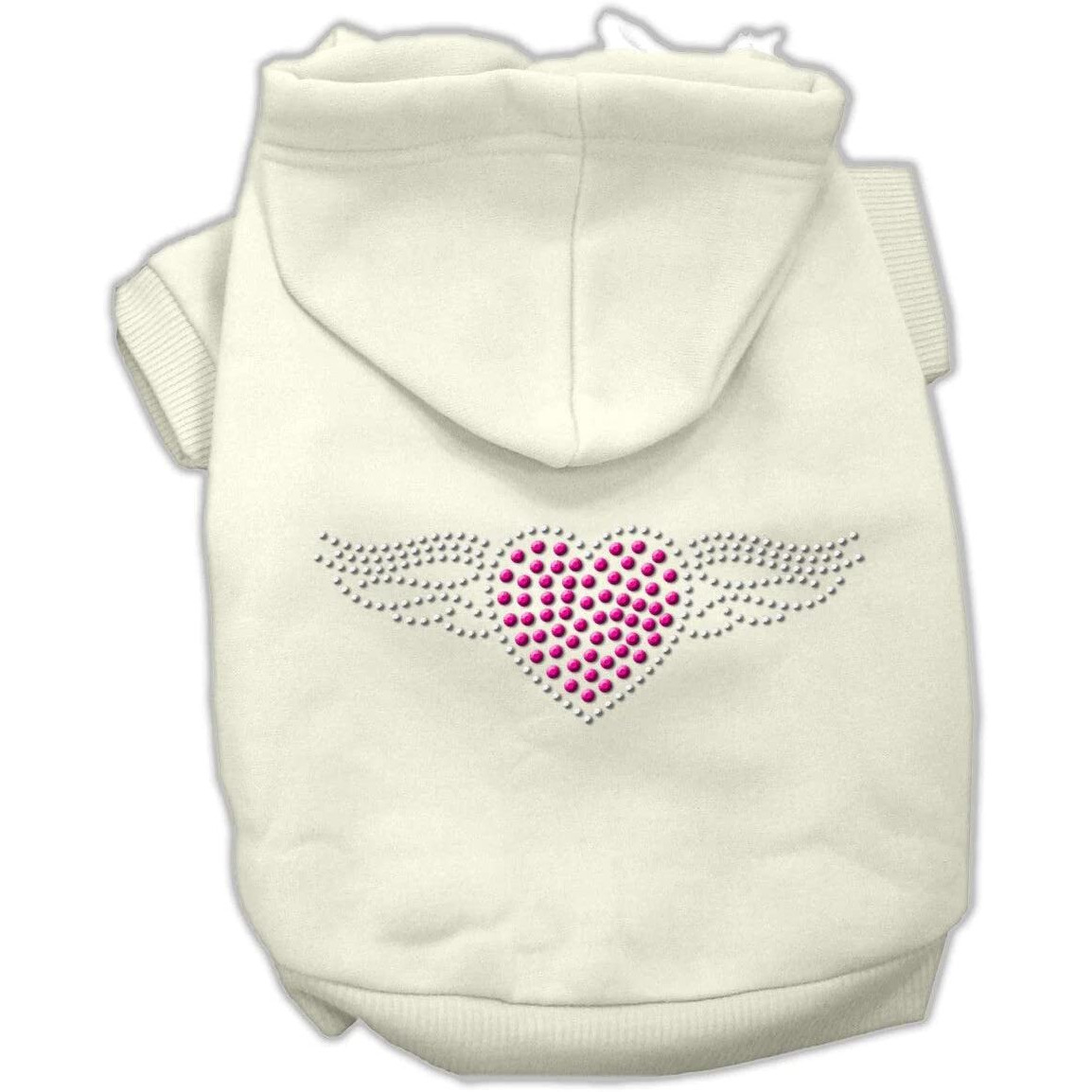 Pet, Dog & Cat Hoodie Rhinestone, &quotAviator" Cream SM (3-6 lbs.)