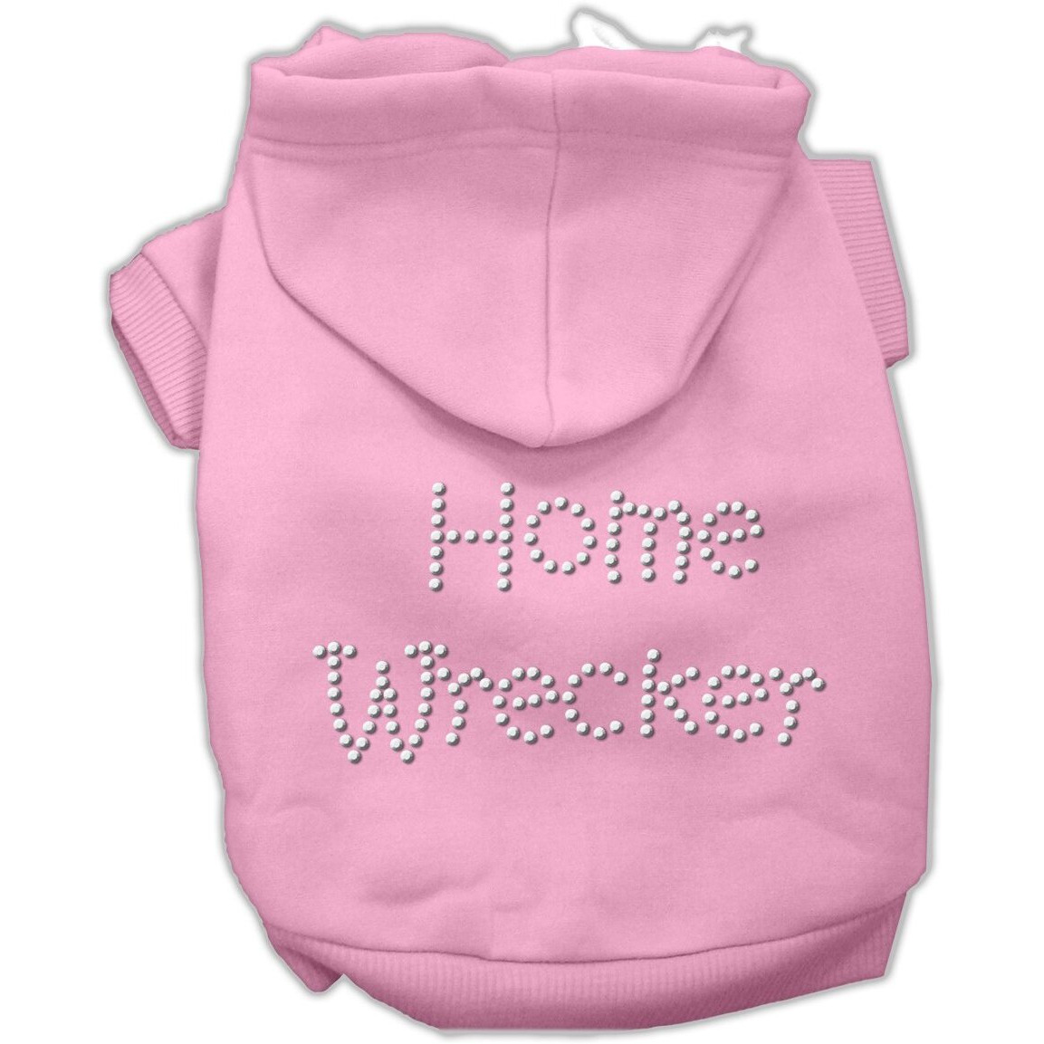 Pet, Dog & Cat Hoodie Rhinestone, &quotHome Wrecker" Light Pink 2XL (20-25 lbs.)