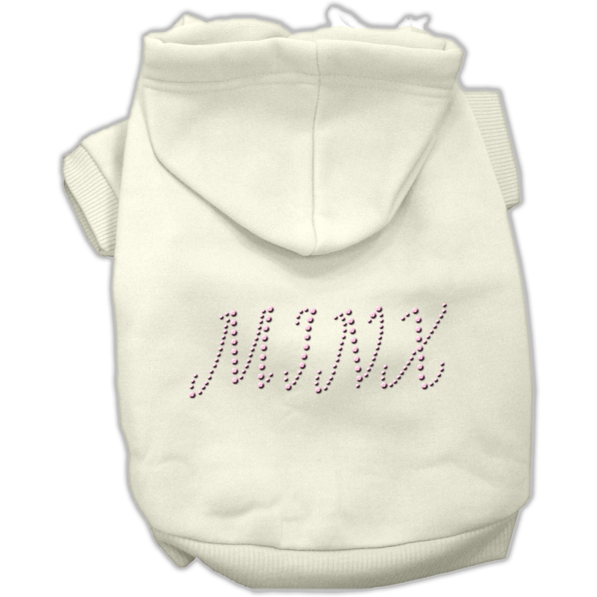 Pet, Dog & Cat Hoodie Rhinestone, &quotMinx" Cream 3XL (25-35 lbs.)