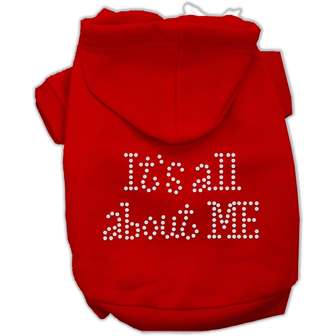 Pet Dog & Cat Hoodie Rhinestone, &quotIt's All About Me" Red MD (6-10 lbs.)