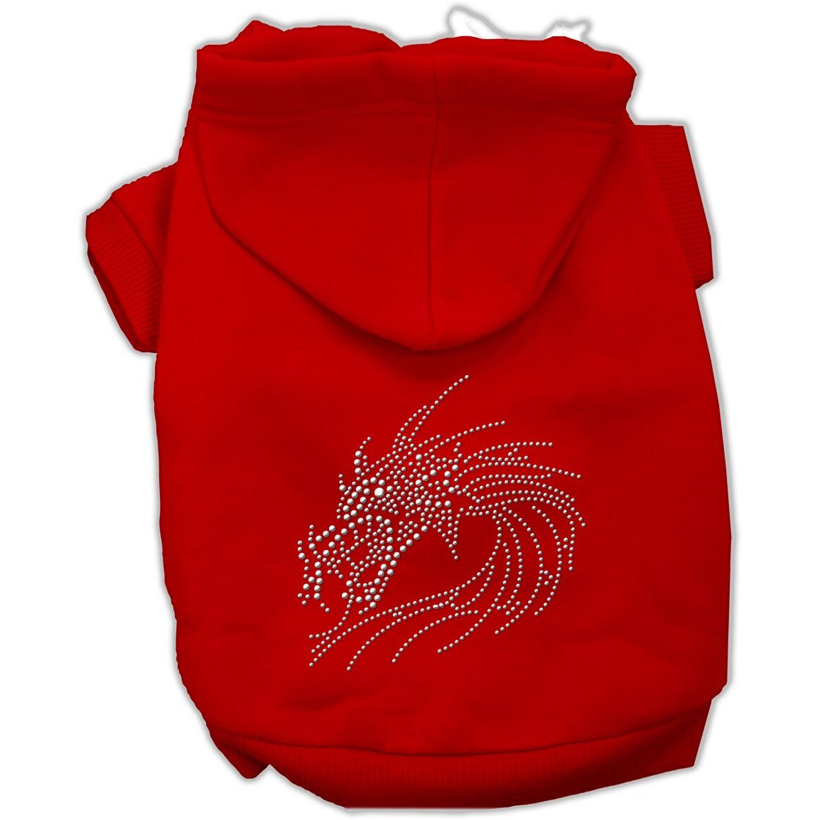 Pet, Dog & Cat Hoodie Rhinestone, &quotDragon" Red MD (6-10 lbs.)