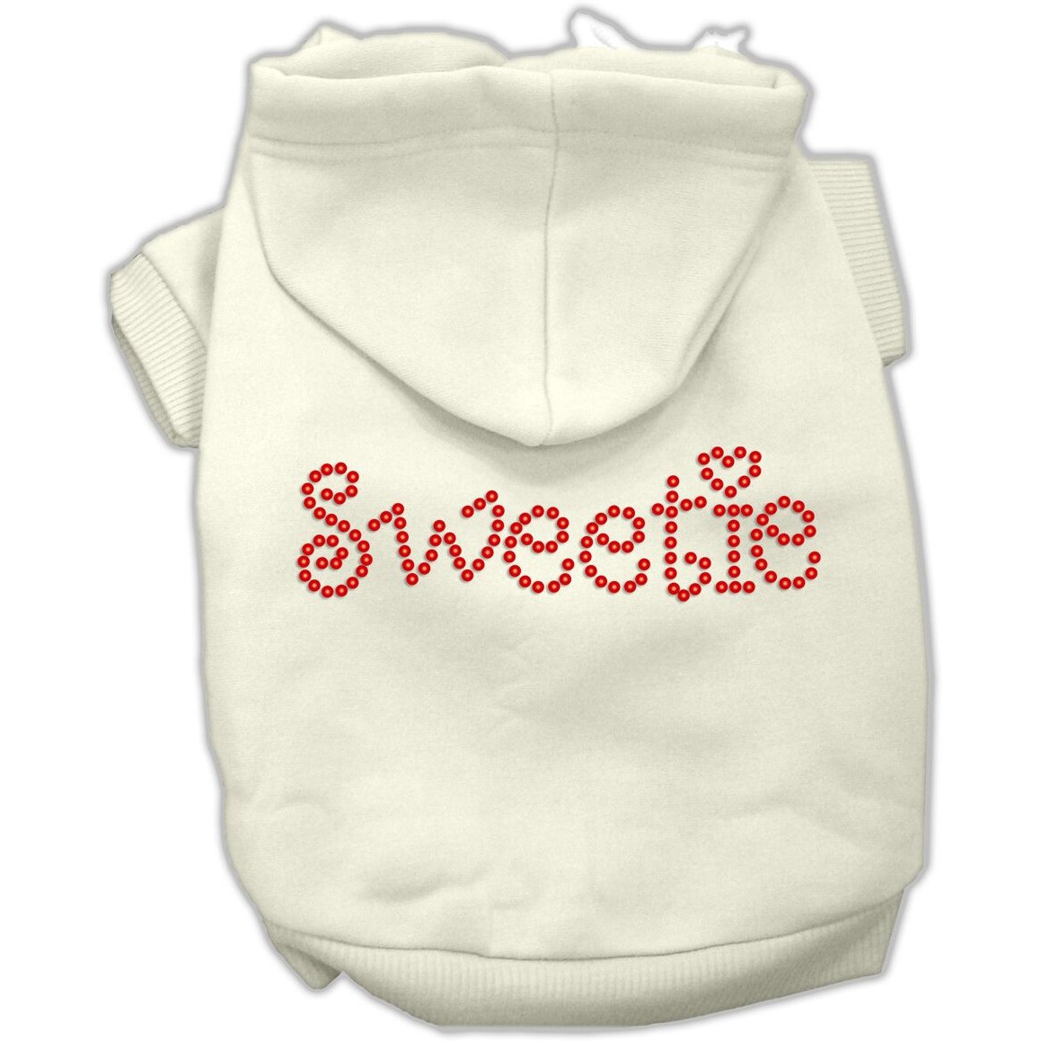 Pet, Dog & Cat Hoodie Rhinestone, &quotSweetie" Cream MD (6-10 lbs.)