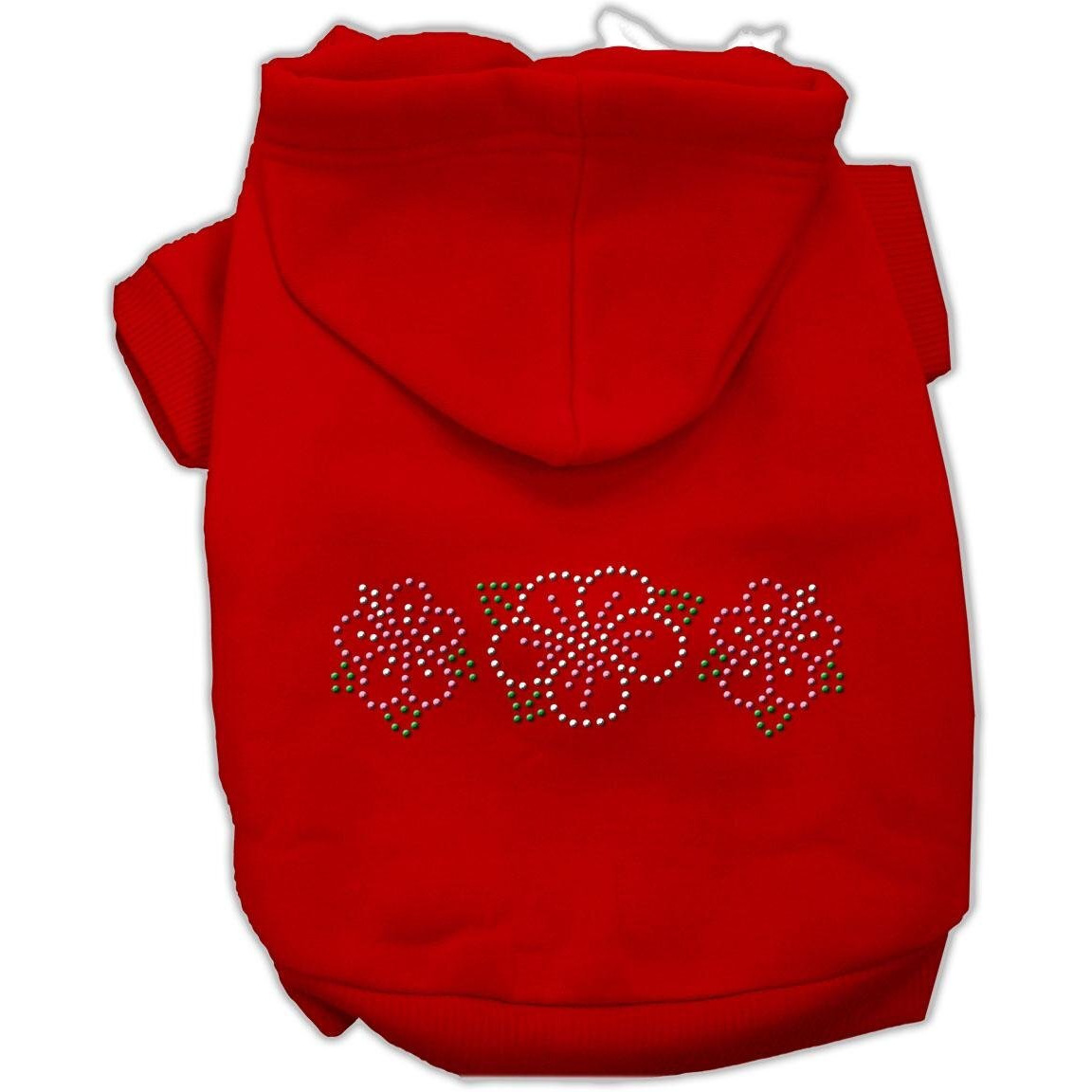 Pet, Dog & Cat Hoodie Rhinestone, &quotTropical Flower" Red MD (6-10 lbs.)