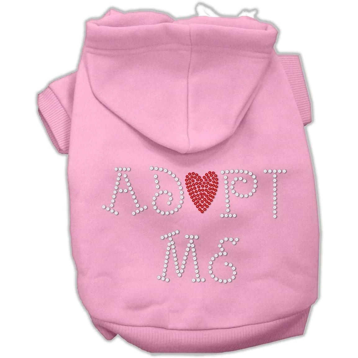 Mirage Pet Products 12-Inch Adopt Me Rhinestone Hoodie, Medium, Pink