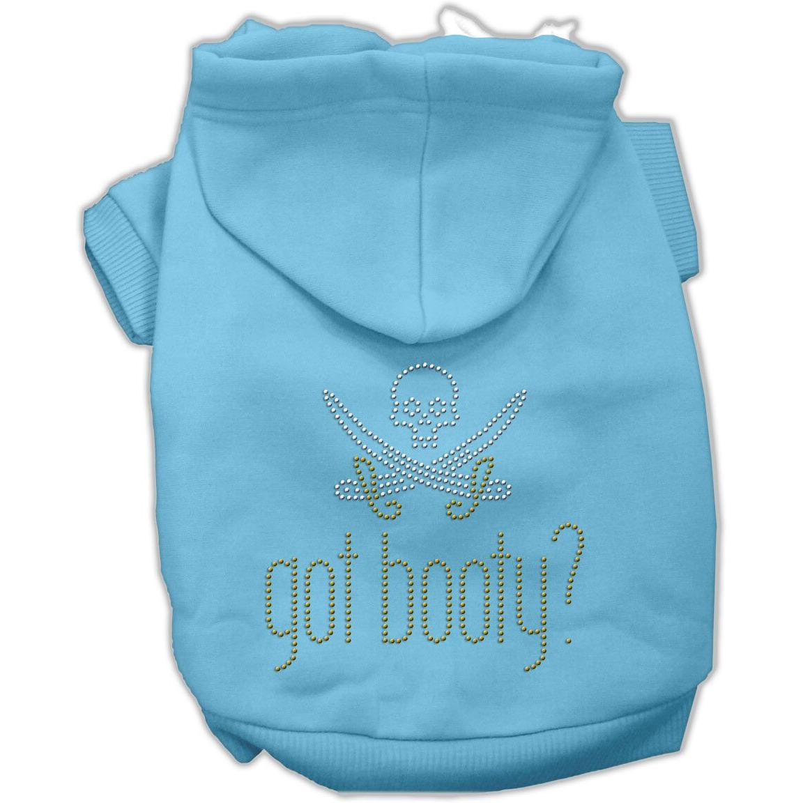 Pet, Dog & Cat Hoodie Rhinestone, &quotGot Booty" Baby Blue XS (0-3 lbs.)