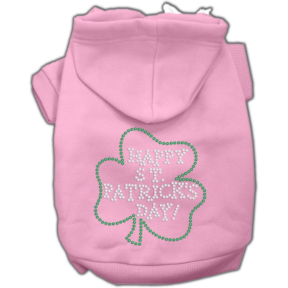 Happy St. Patrick's Day Dog Hoodie Pink S (10)