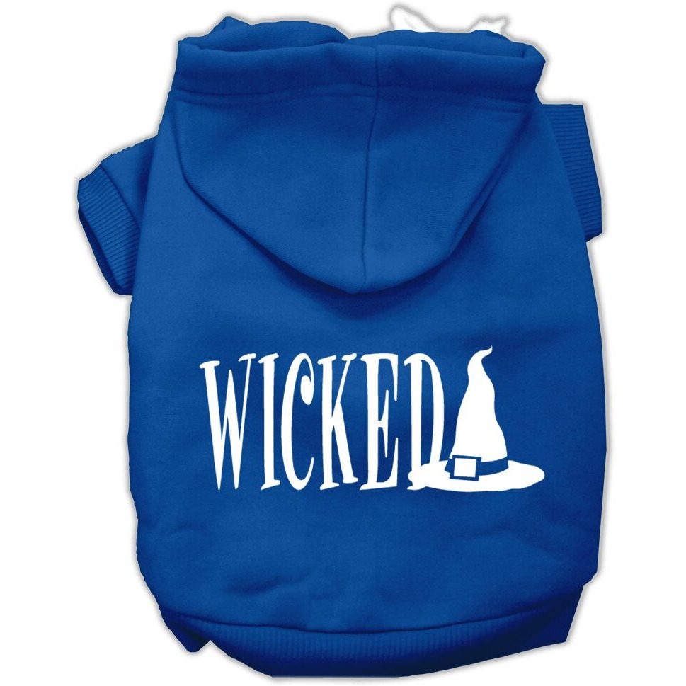 Halloween Pet Dog & Cat Hoodie Screen Printed, &quotWicked" Blue XS (0-3 lbs.)