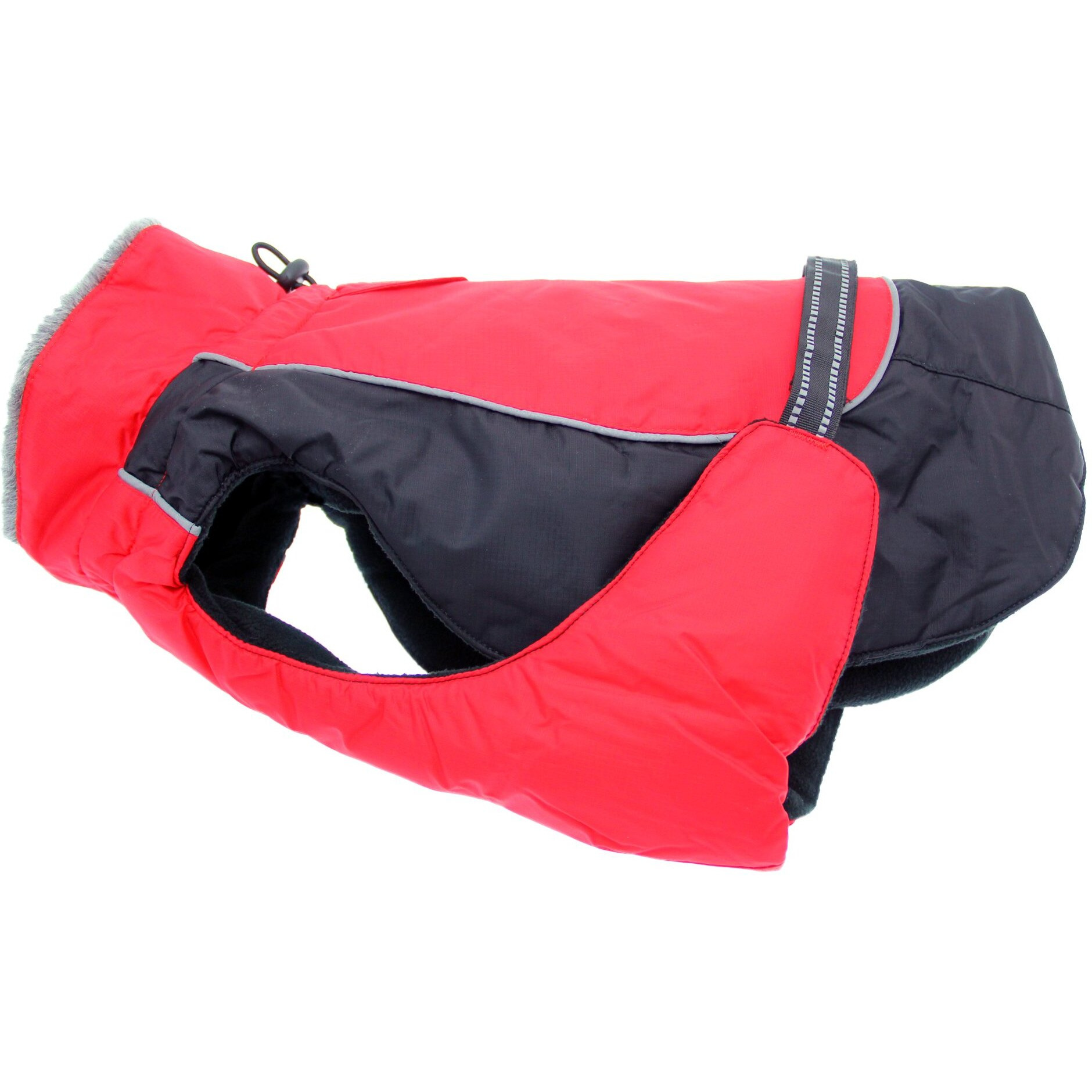 DOGGIE DESIGN Alpine All-Weather Dog Coat Red and Black