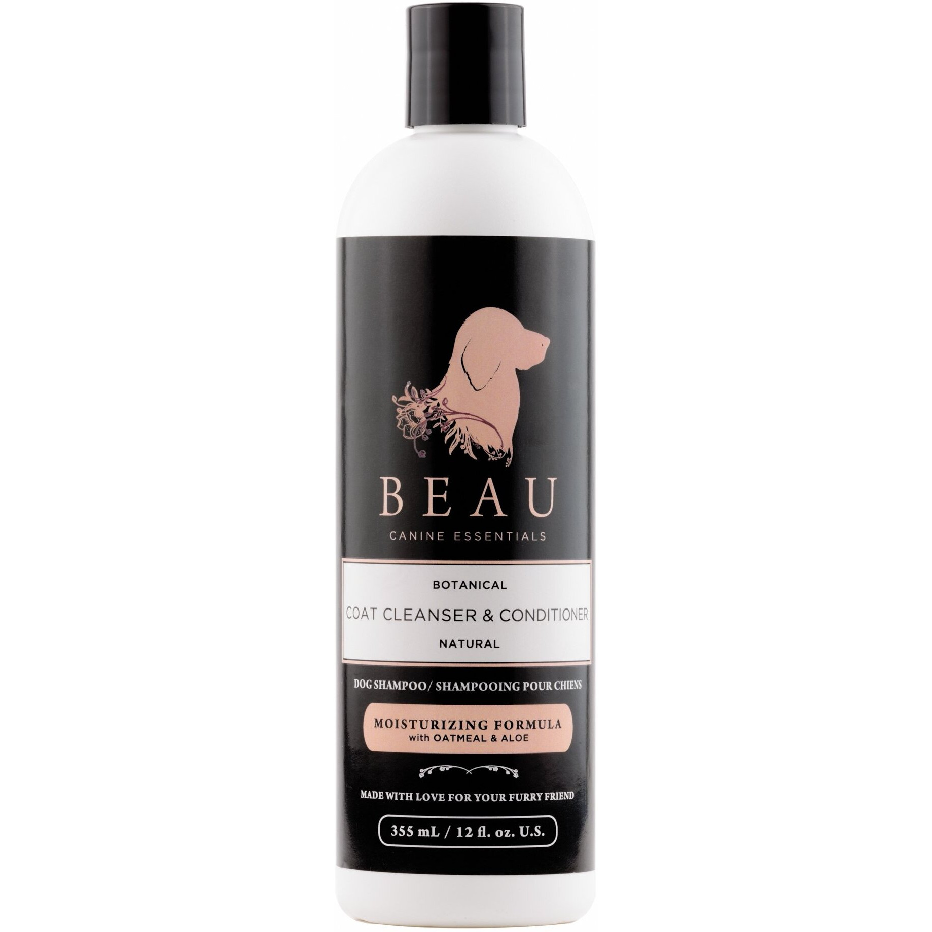 BEAU Botanical Dog Coat Cleanser and Conditioner - Moisturizing Formula with Colloidal Oatmeal & Aloe