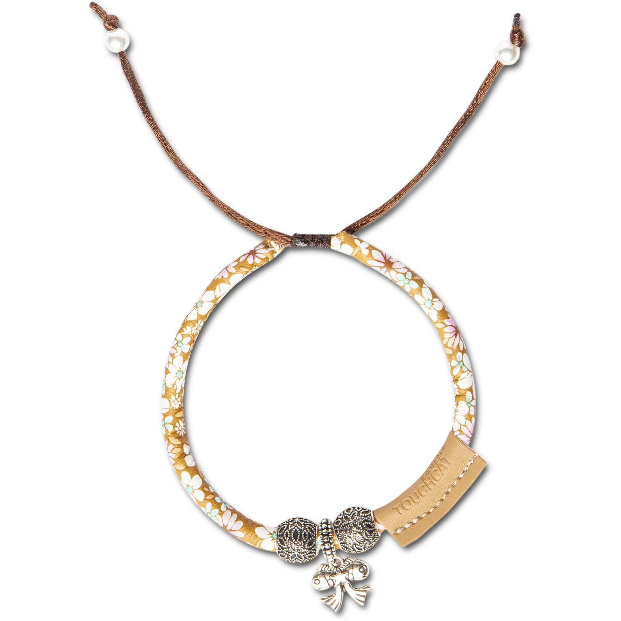 Touchcat Lucky Cat Charms Designer Cat Necklace - Cat Collar with custom cat jewelry and accented beaded rope