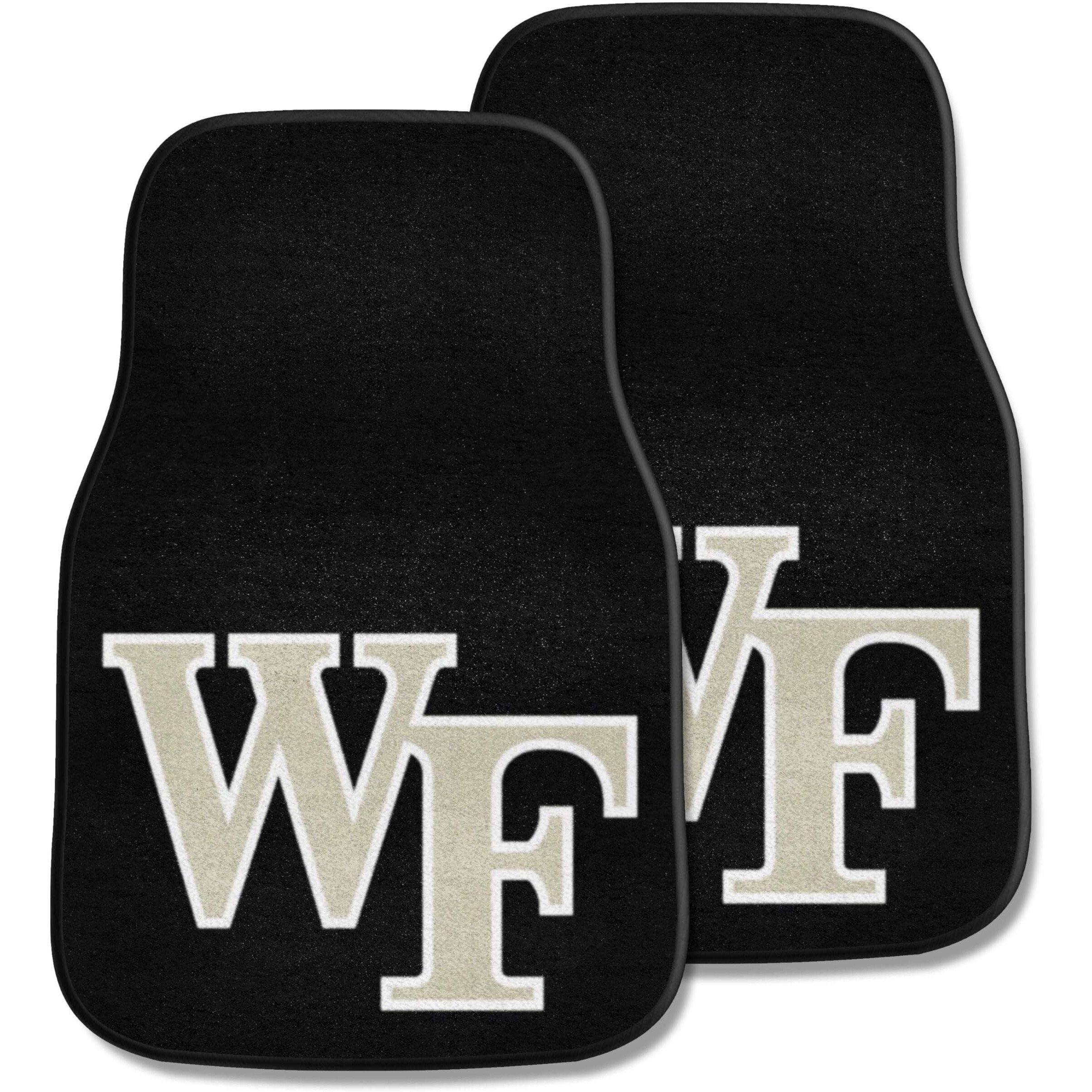 FANMATS 5508 Wake Forest Demon Deacons Front 2-Piece Team Logo Carpet Car Mat Set, Front Row Automotive Floor Mats, Non-Slip Backing, Team Colors - WF Primary Logo