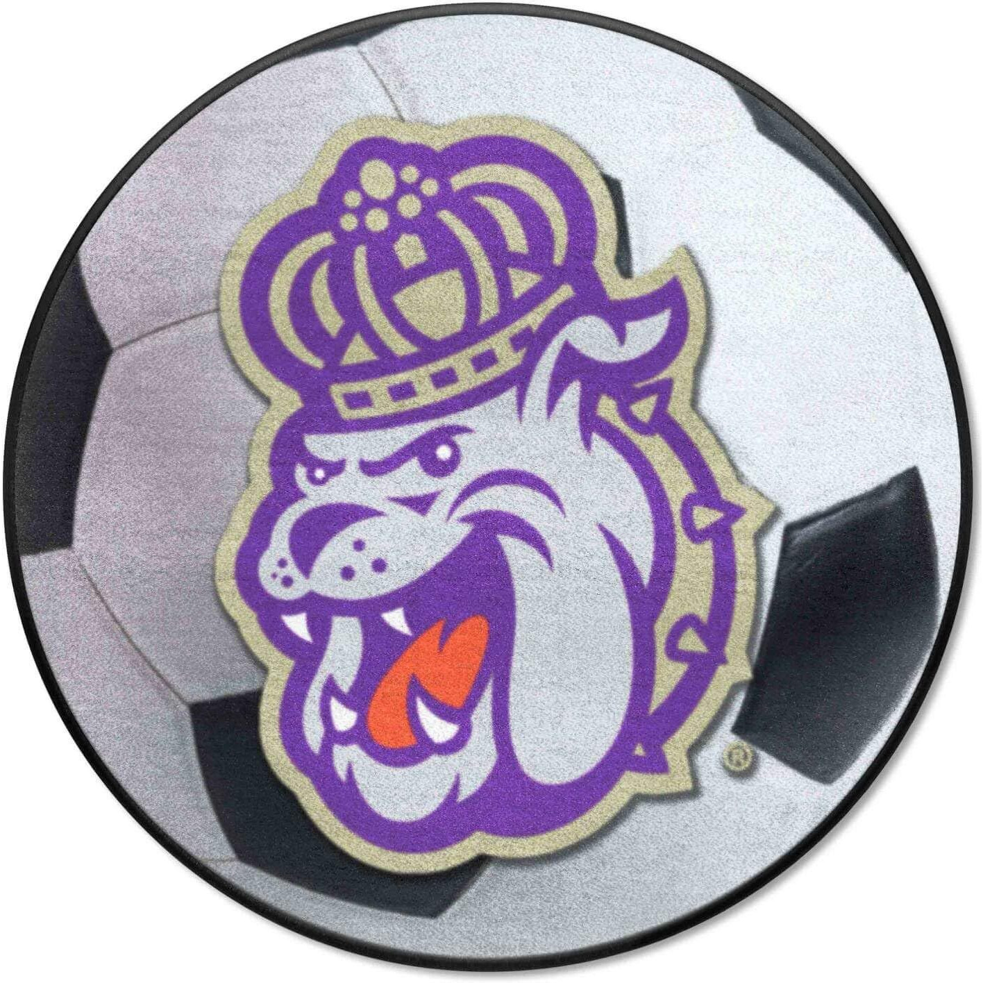 Fan Mats 964 JMU - James Madison University Dukes 29" Diameter Soccer Ball Shaped Area Rug