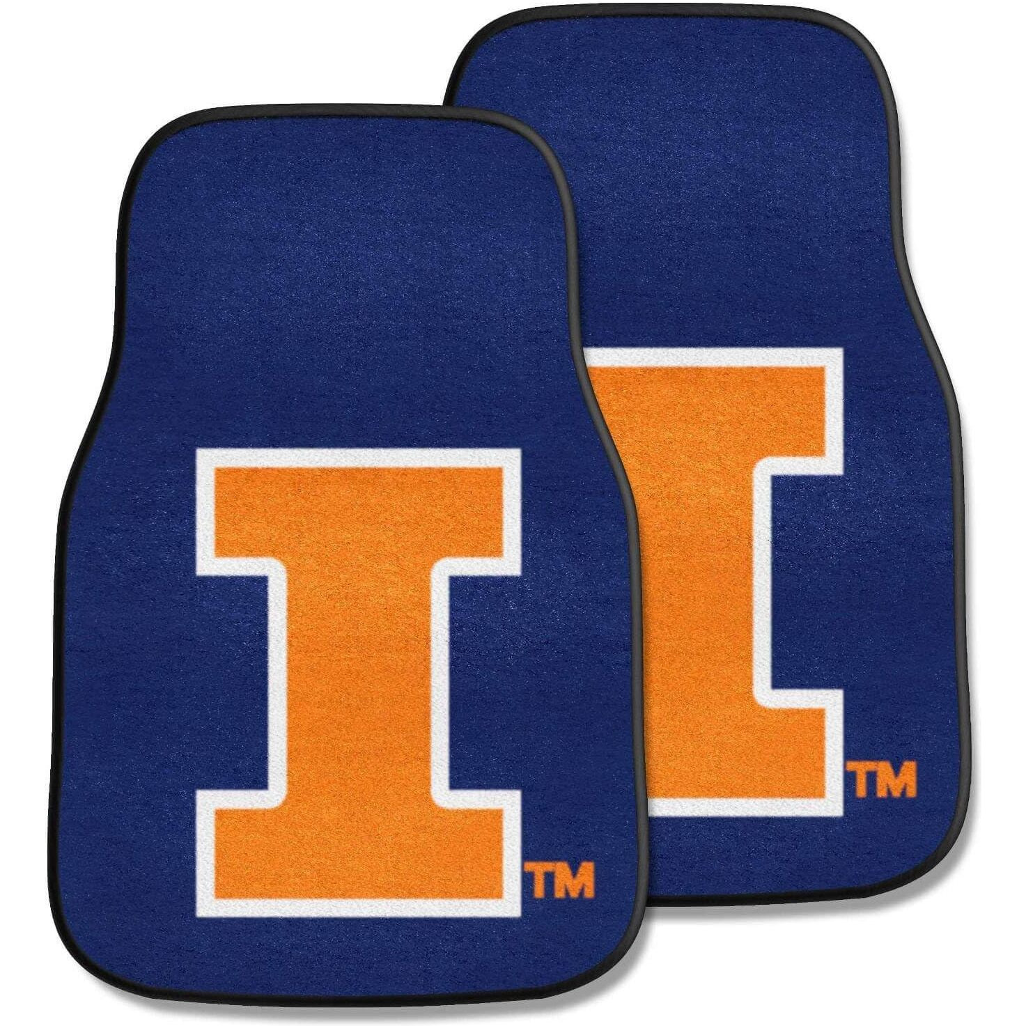 Fanmats University of Illinois 2-pc Carpet Car Mat Set/17&quotx27"