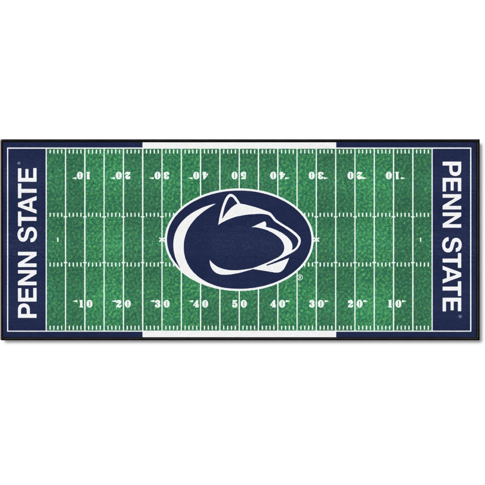 FANMATS Home Decorative Accessories Penn State Collage Sports Team Logo Football Field-Shaped Area Rugs Runner 30&quotx72"