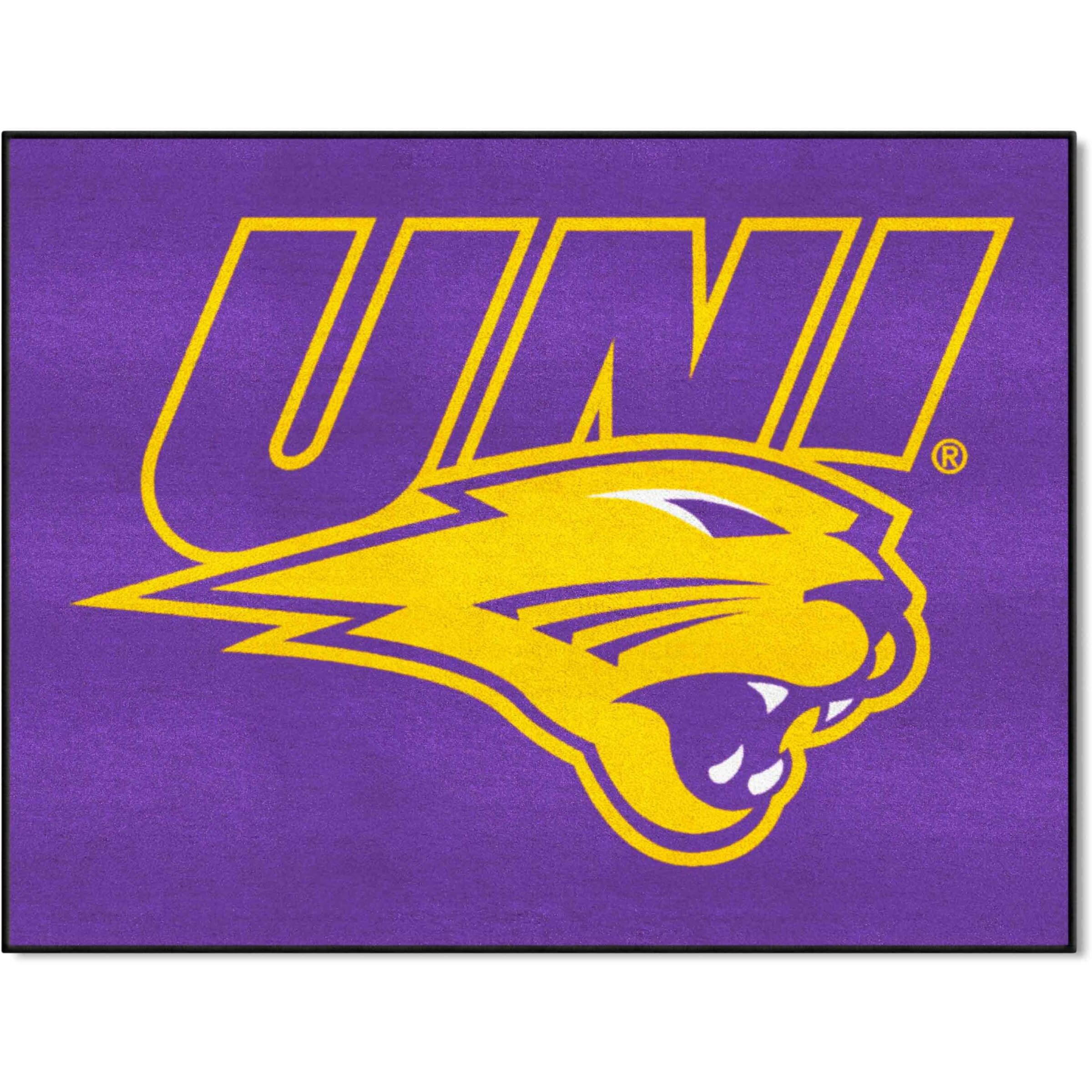 FANMATS 512 University of Northern Iowa All-Star Mat | Purple | 33.75&quotx42.5" | UNI Panther Head Primary Logo