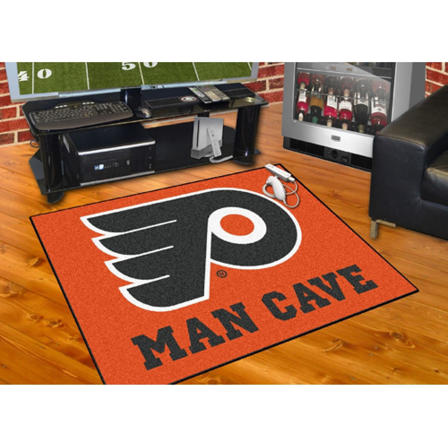 FANMATS 14469 NHL - Philadelphia Flyers All-Star Mat - Man Cave | Orange | 33.75&quotx42.5" | Flying P Primary Logo