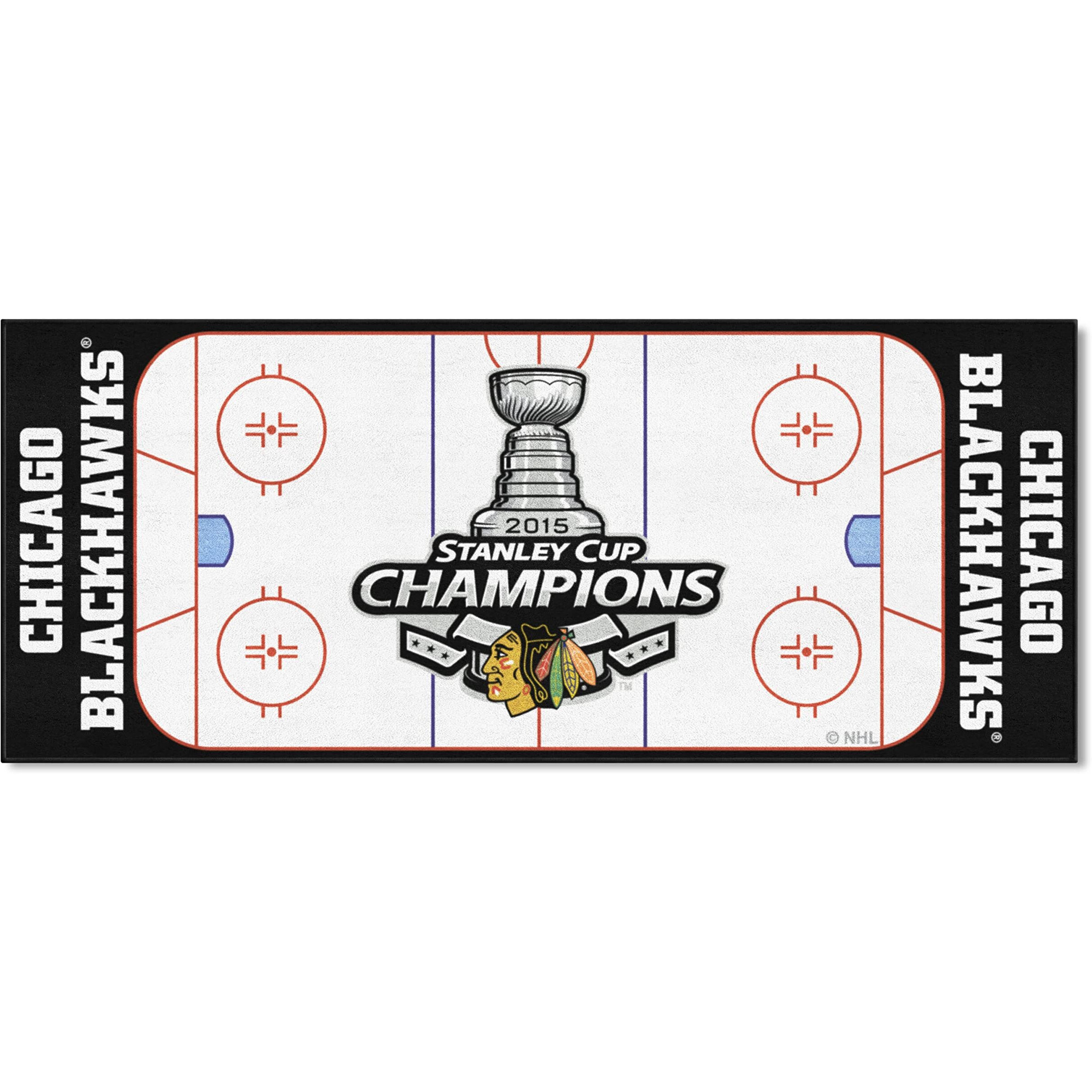 FANMATS 18260 NHL - Chicago Blackhawks 2015 NHL Stanley Cup Champions Field Runner Mat - 30in. x 72in.