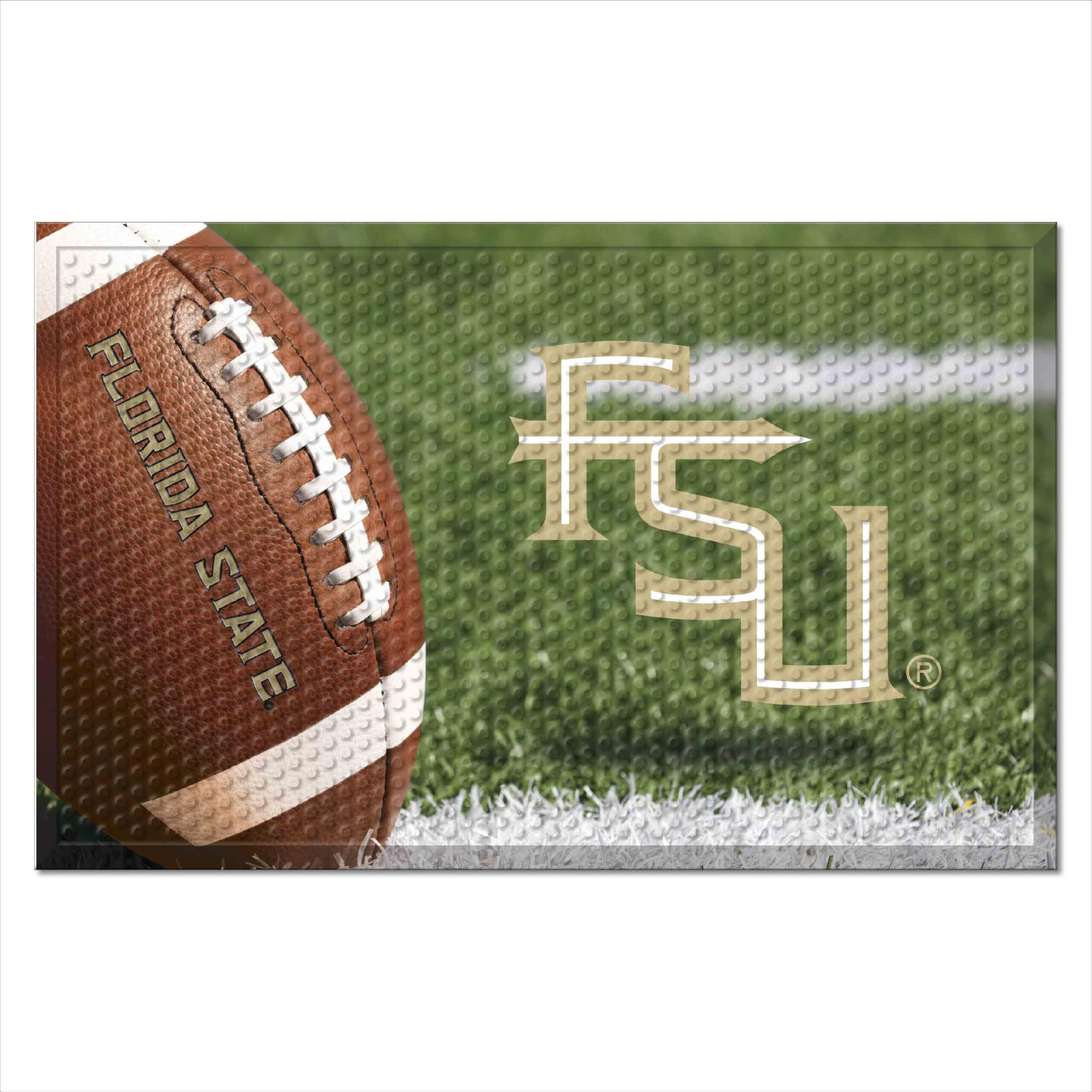 FANMATS 19188 Florida State Seminoles Rubber Scraper Door MatGreen