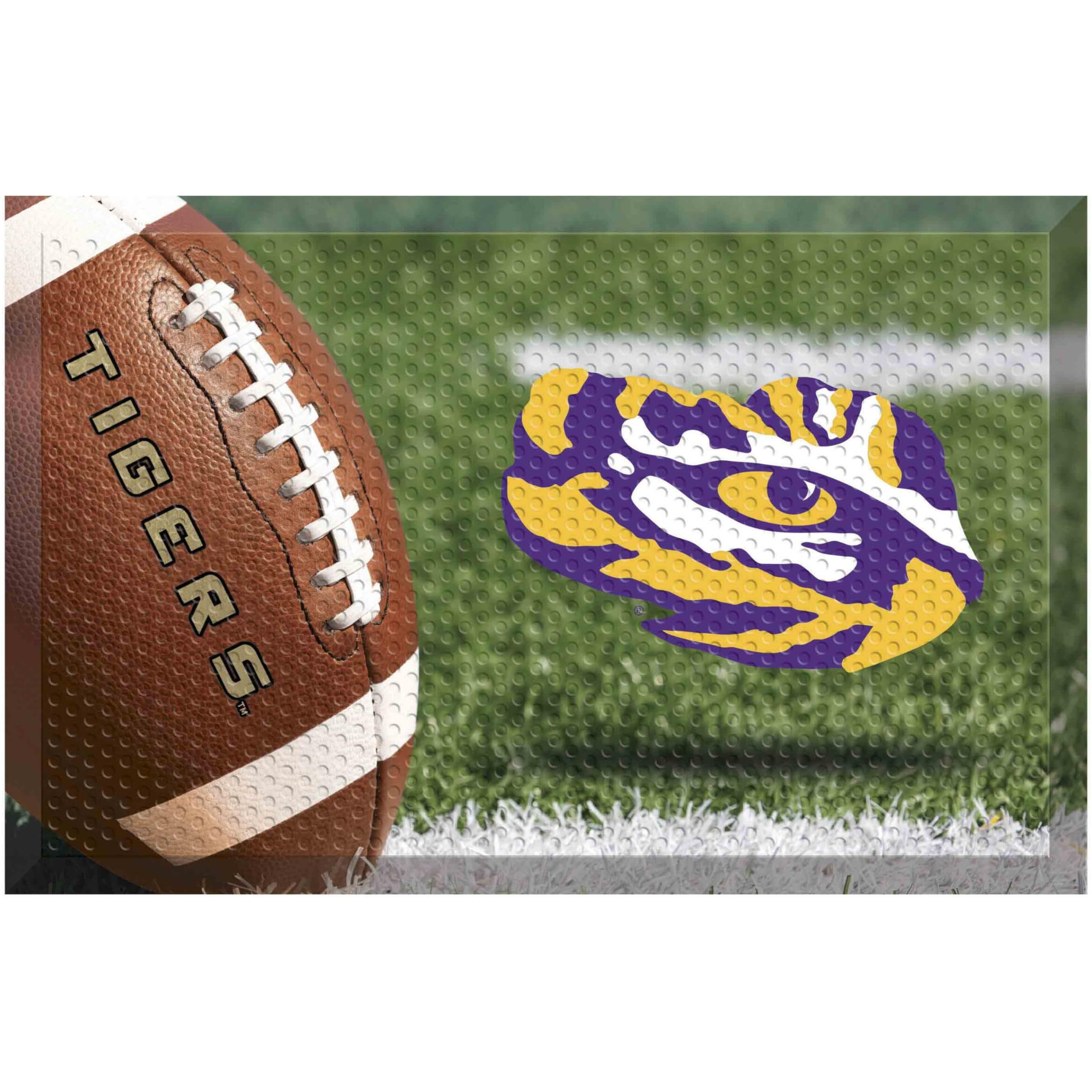 FANMATS 19190 LSU Tigers Rubber Scraper Door Mat