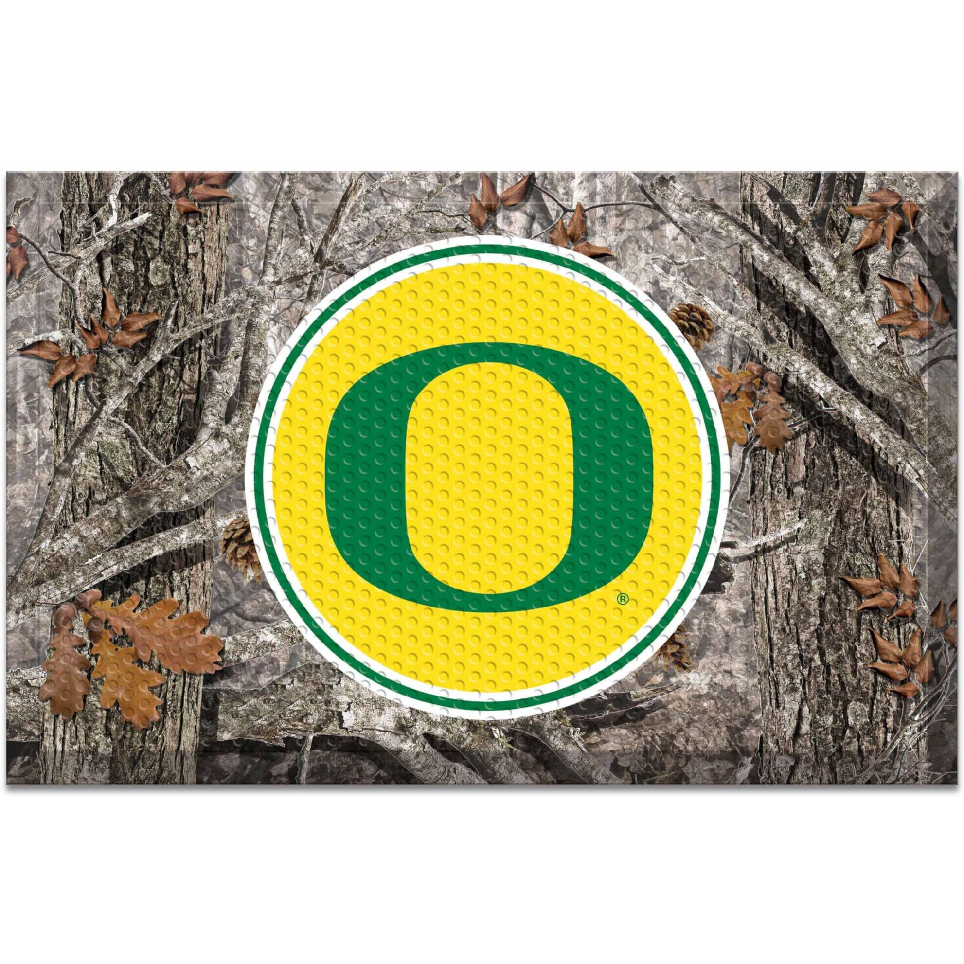 FANMATS 19229 Oregon Ducks Rubber Scraper Door Mat, Camo Color