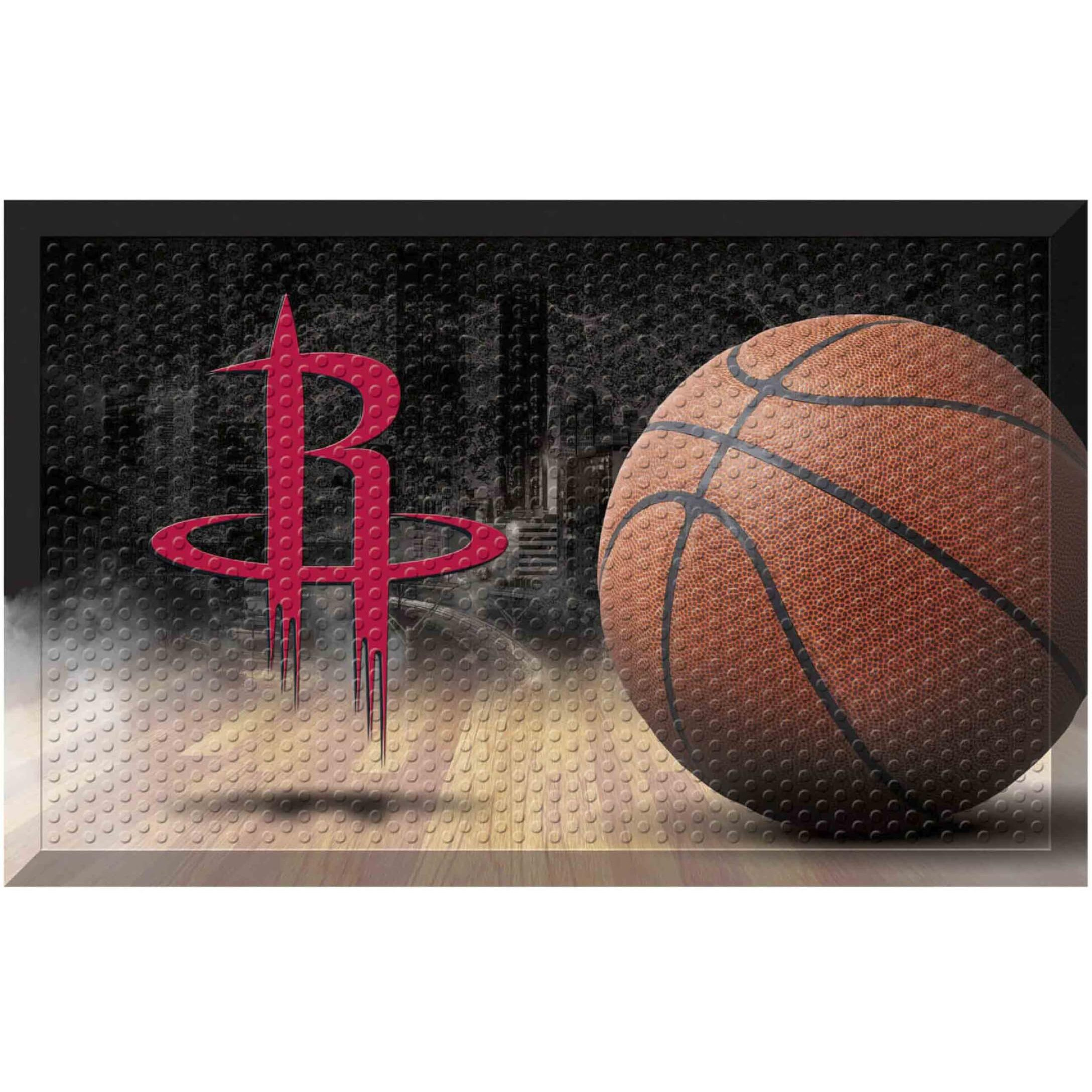 FANMATS 19082 Houston Rockets Rubber Scraper Door Mat