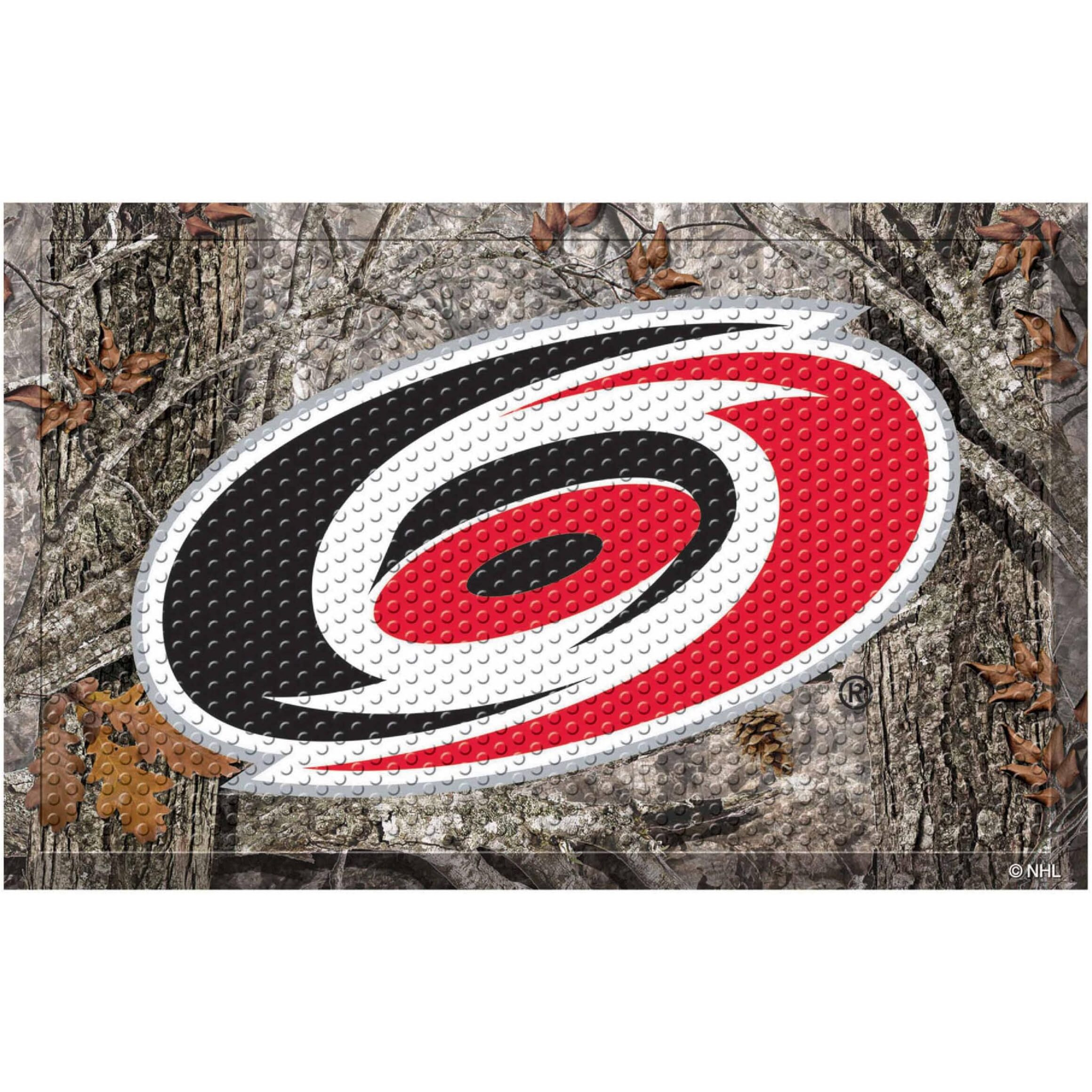 FANMATS 19133 Carolina Hurricanes Rubber Scraper Door Mat, Camo Color