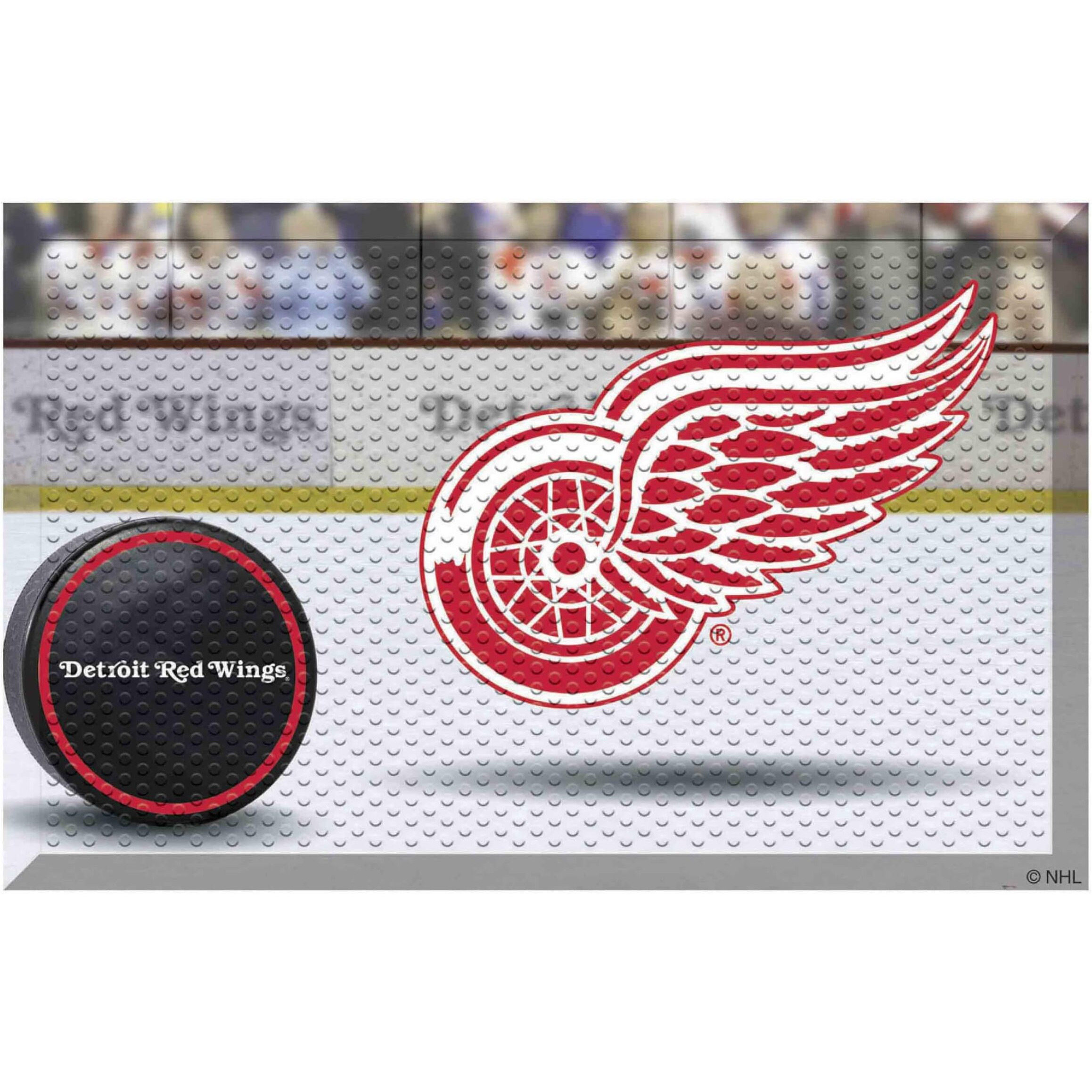 FANMATS 19142 Detroit Red Wings Rubber Scraper Door Mat