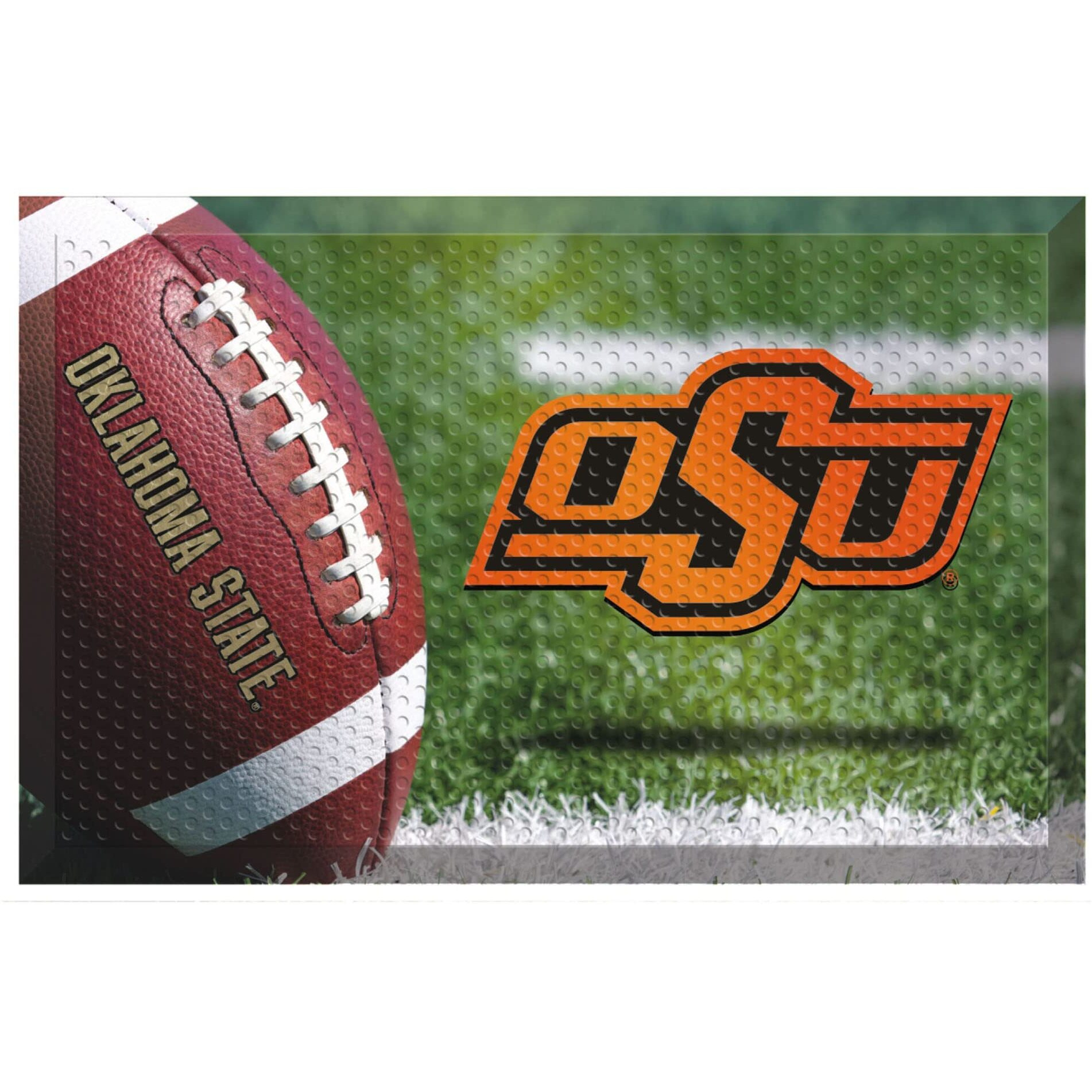 FANMATS 19727 Oklahoma State Cowboys Rubber Scraper Door Mat