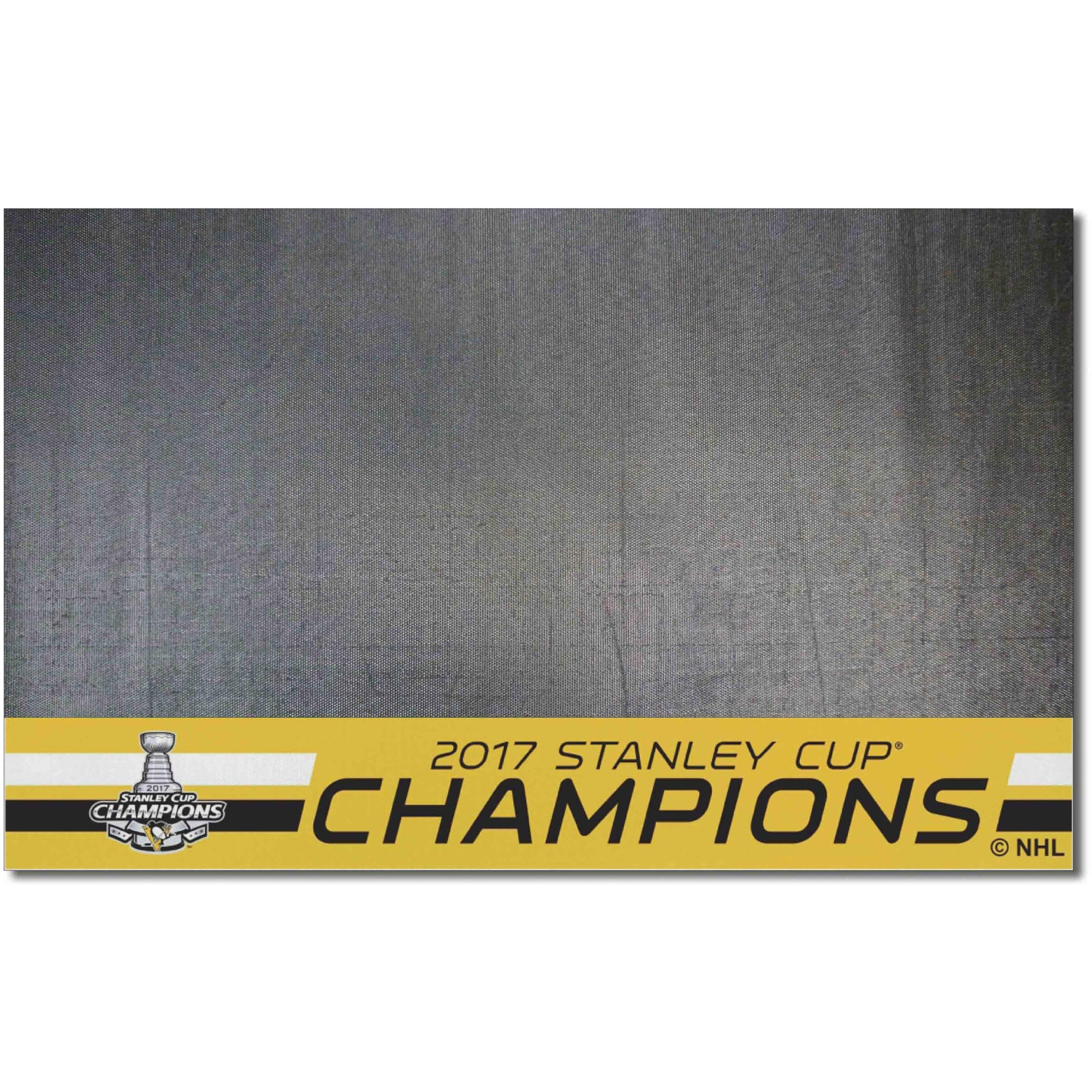 FANMATS 18250 Pittsburgh Penguins 2017 Stanley Cup Champs Grill Mat, Team Color - Deck Patio Protective Mat | Oil, flame, and UV resistant