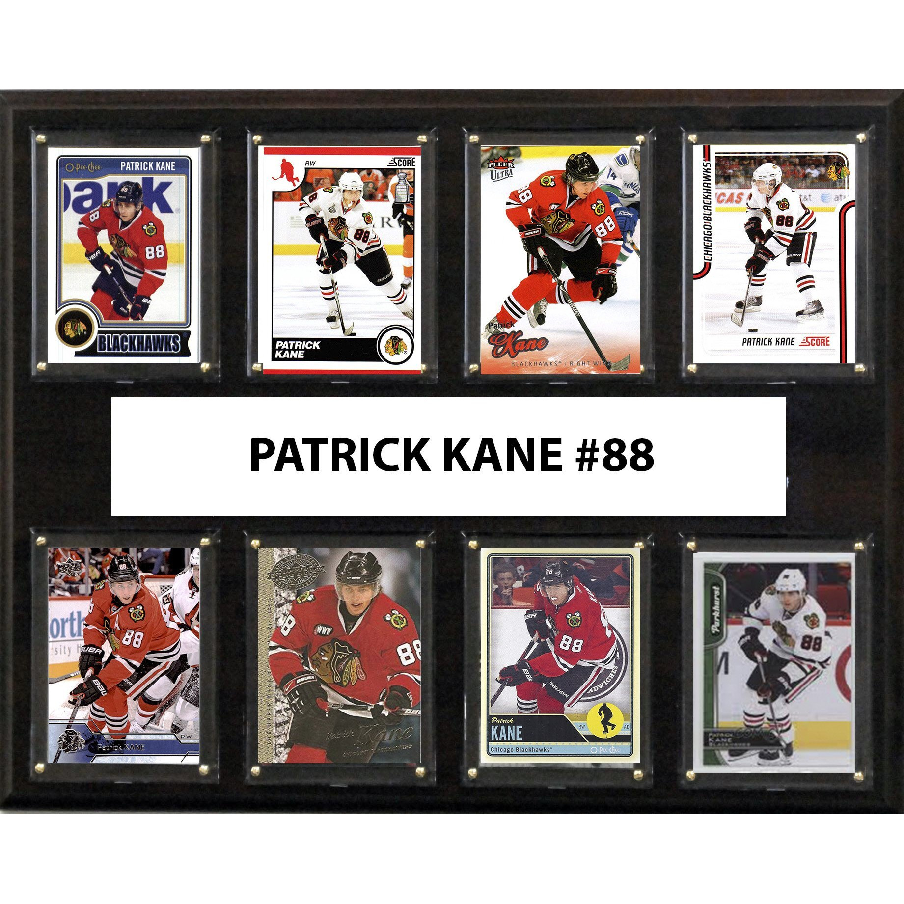 NHL Chicago Blackhawks Men's Patrick Kane 8-Card Plaque, Brown