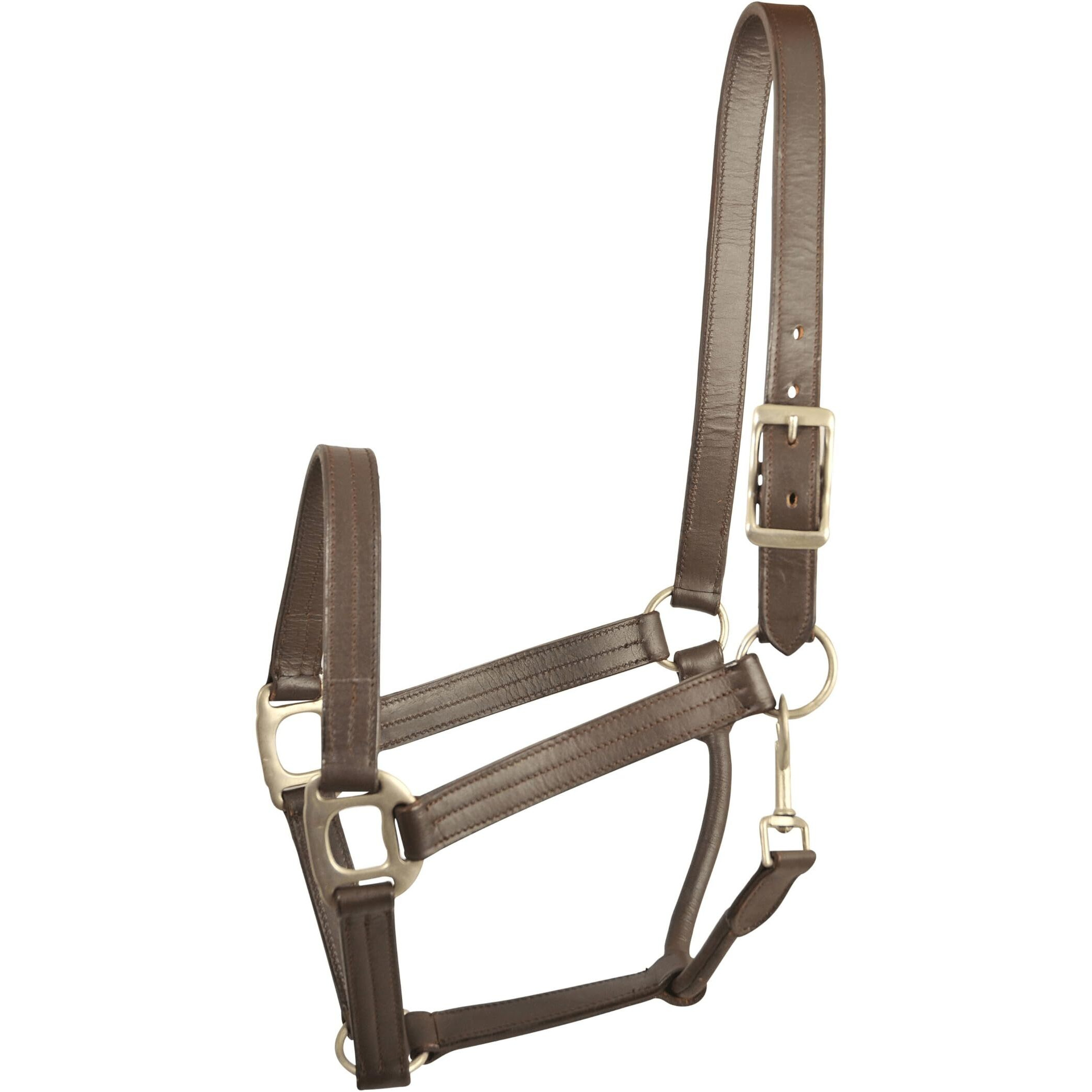 Gatsby Triple Stitched Leather Halter Horse Brown