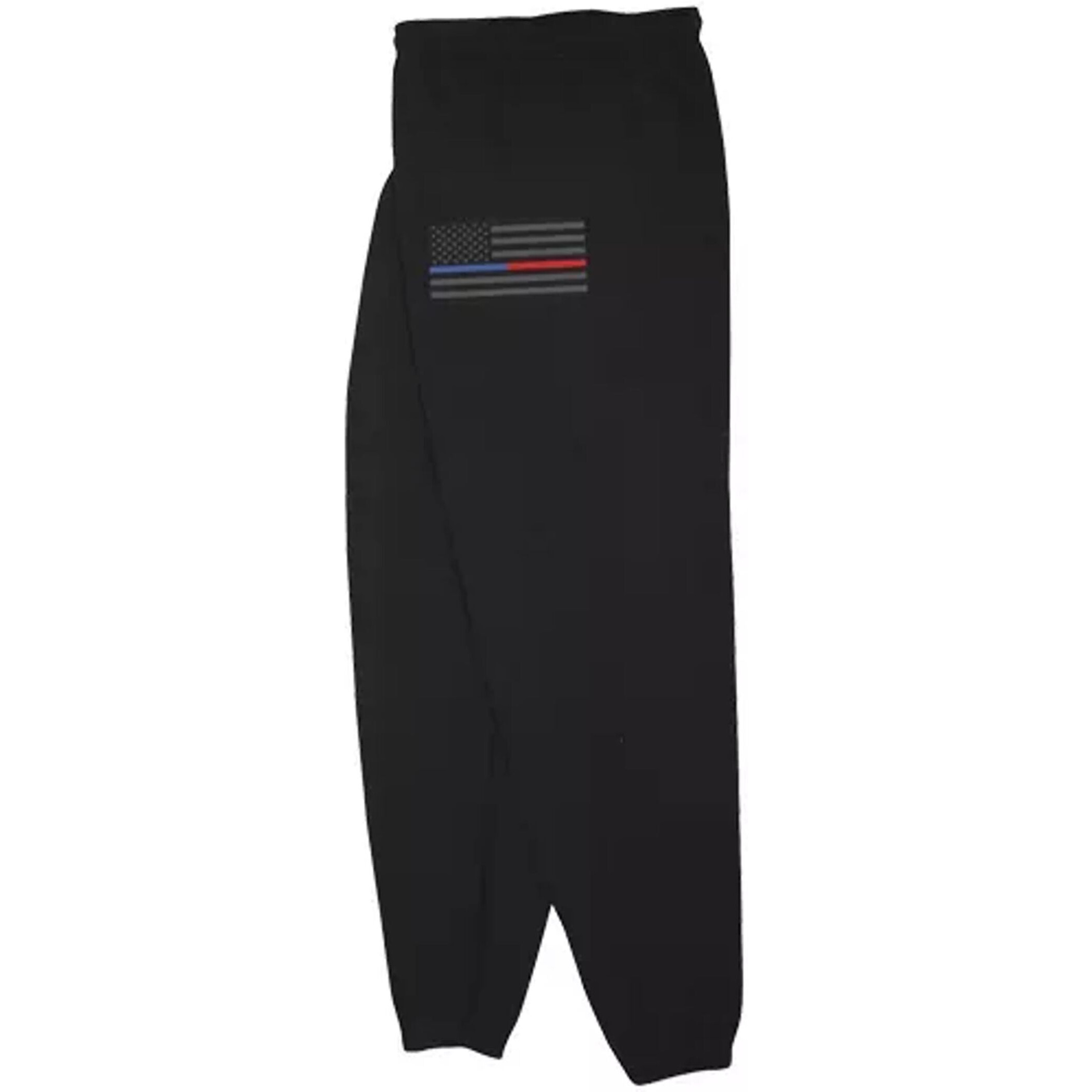 Fox Outdoor 64-74835XL USA Flag/Thin Blue & Red Line Mens Sweatpant Black - X