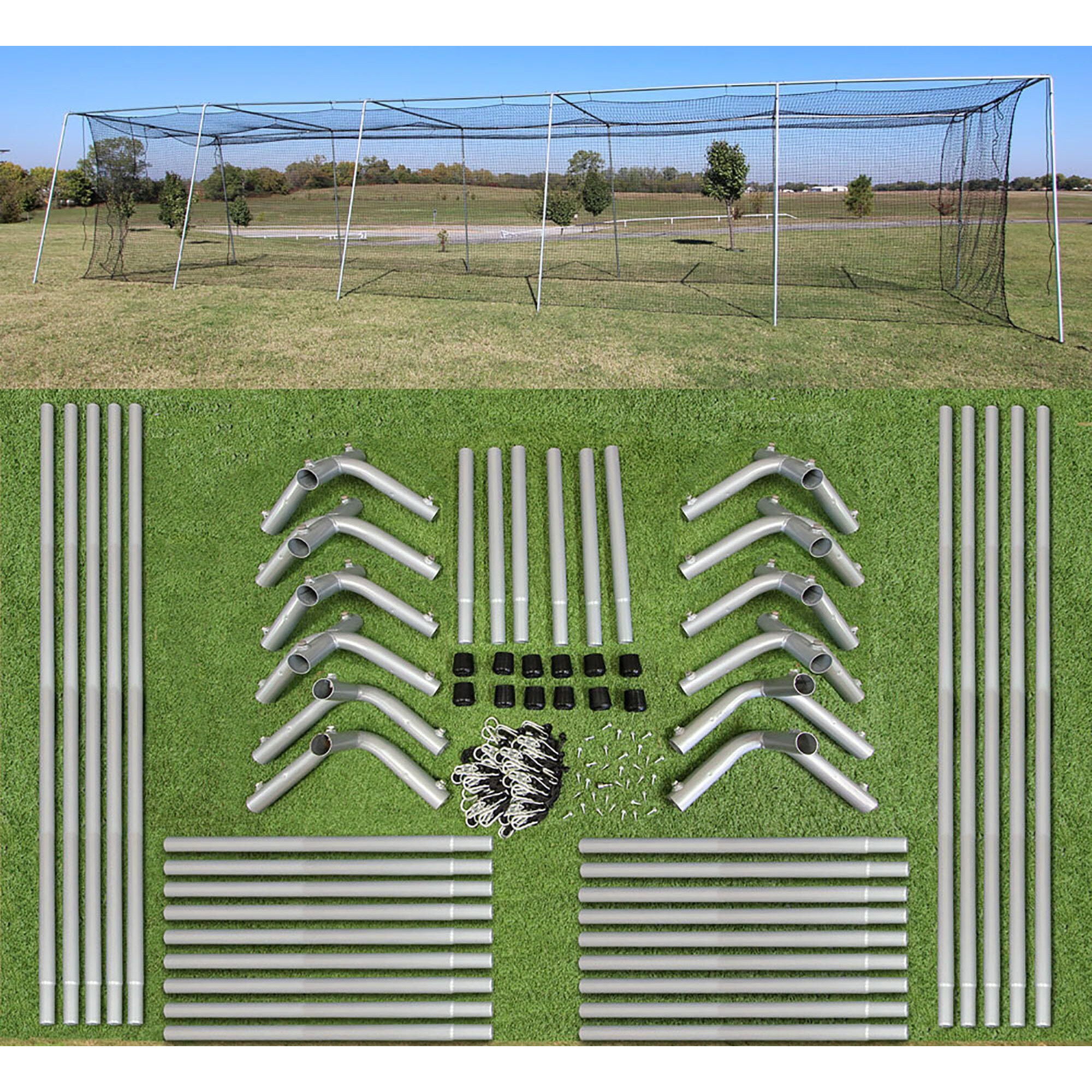 Cimarron Sports Outdoor Practice 70x14x1224 Batting Cage & Frame Corners