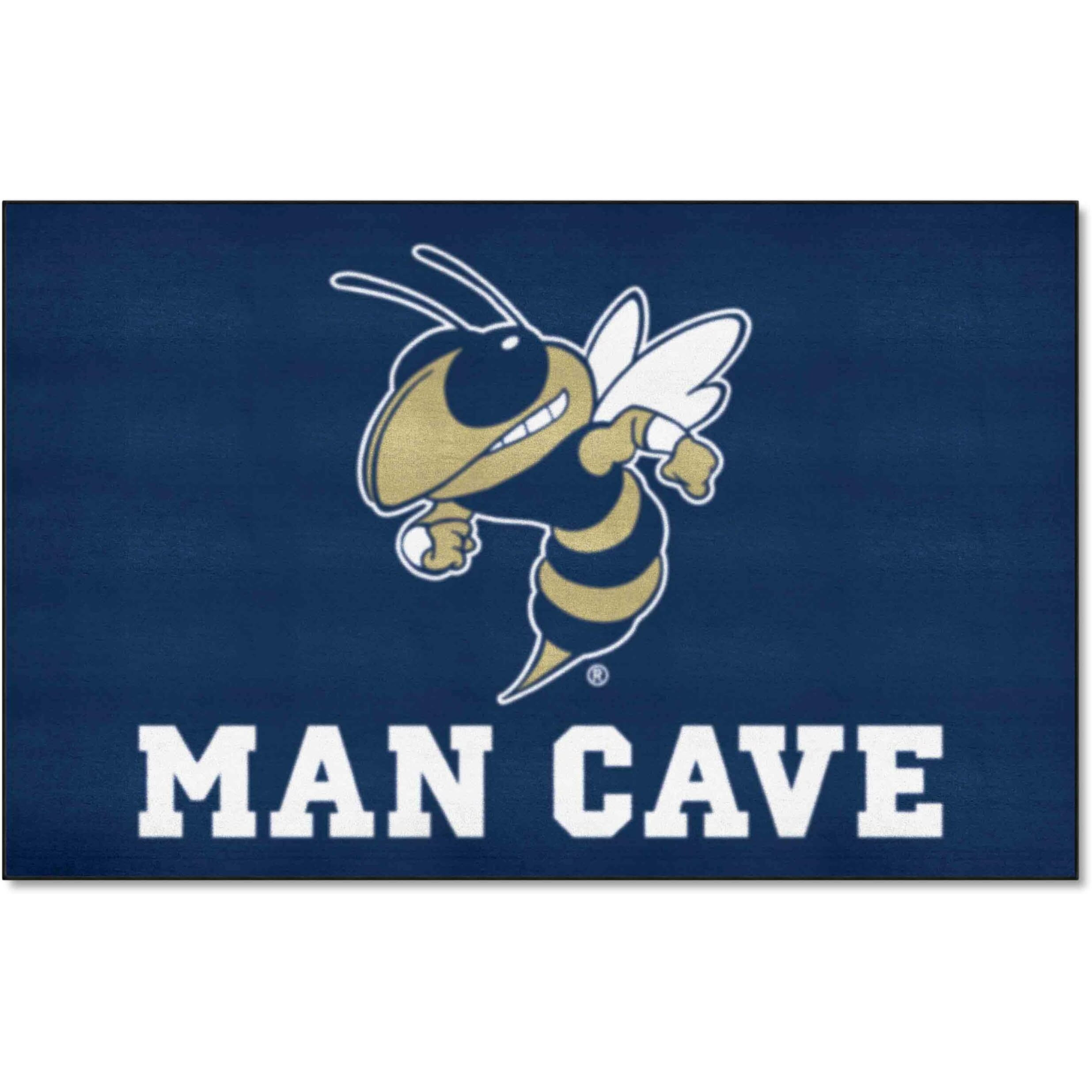 FANMATS 23998 Georgia Tech Yellow Jackets Man Cave UltiMat Rug - 5ft. x 8ft. | Sports Fan Area Rug, Home Decor Rug and Tailgating Mat - &quotBuzz" Logo, Navy