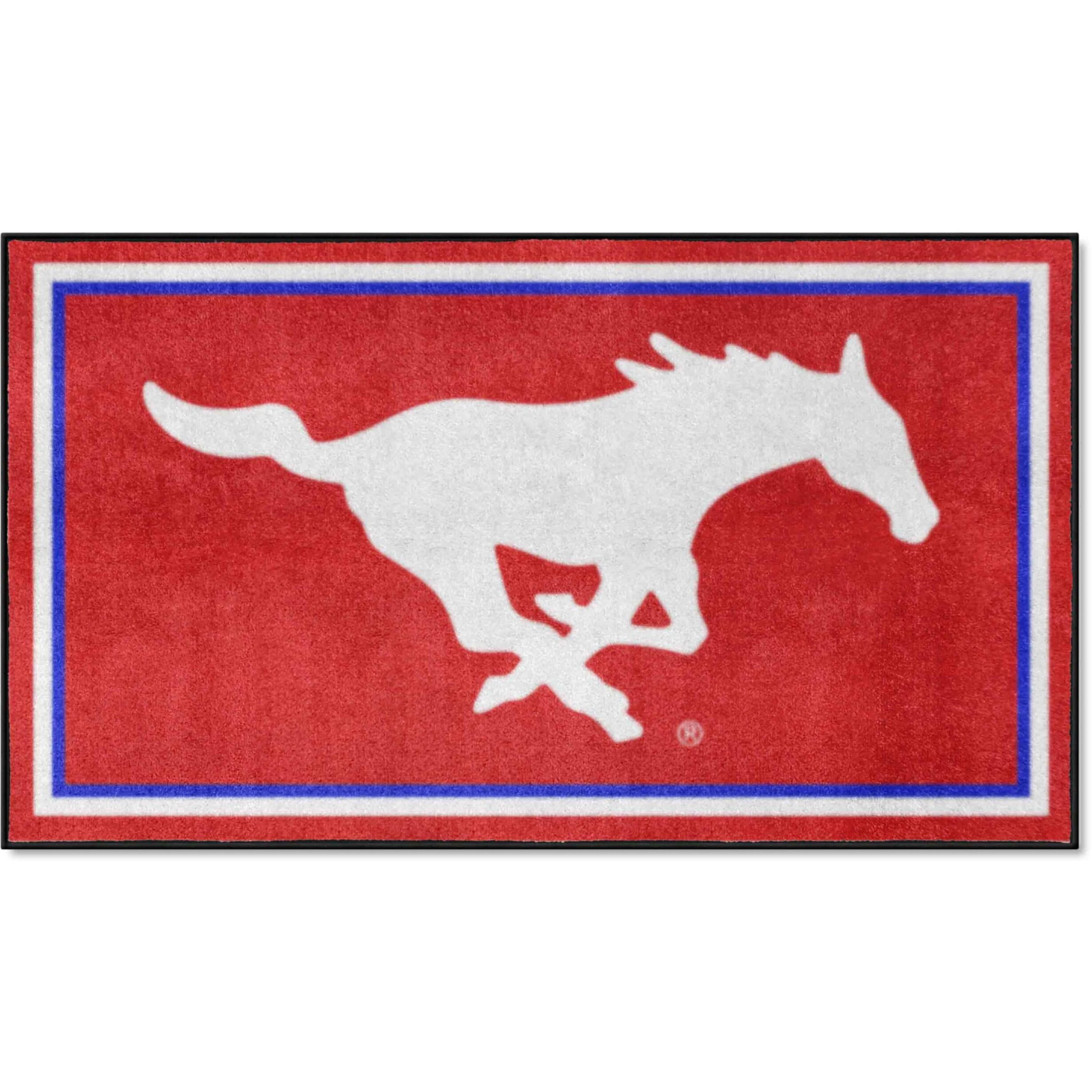 FANMATS 26898 NCAA SMU Mustangs 3ft. x 5ft. Plush Area Rug | Sports Fan Area Rug, Home Decor Rug and Tailgating Mat
