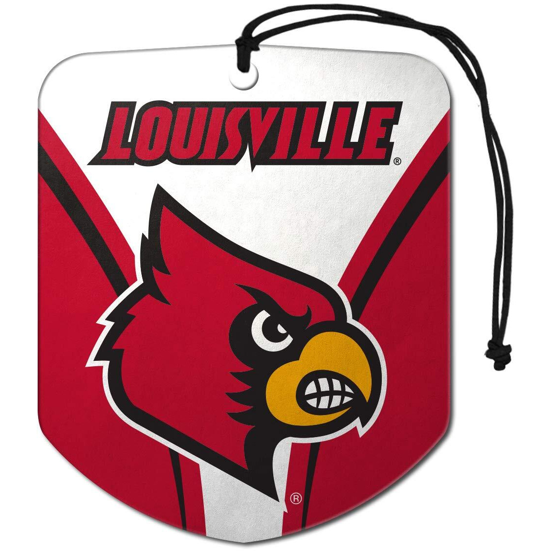 FANMATS University of Louisville Air Freshener 2-pk 2.75 x 3.5 - &quotCardinal Head Primary Logo & Wordmark